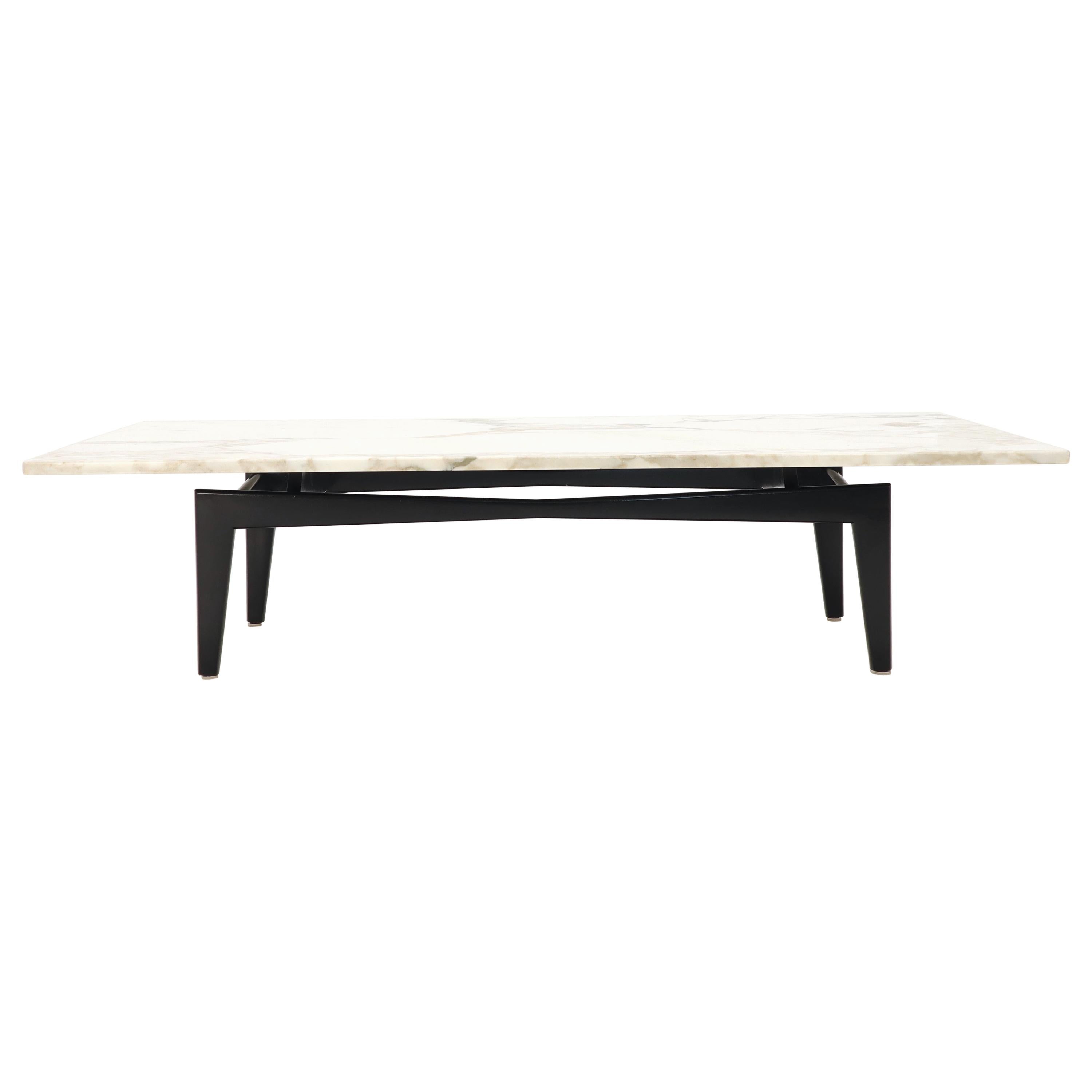 Large Rectangular Floating Marble Top Coffee Table