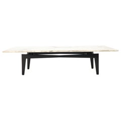 Large Rectangular Floating Marble Top Coffee Table