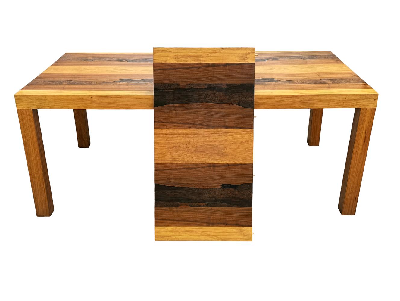 Rosewood Large Rectangular Mid Century Danish Modern Parsons Dining Table in Exotic Woods For Sale