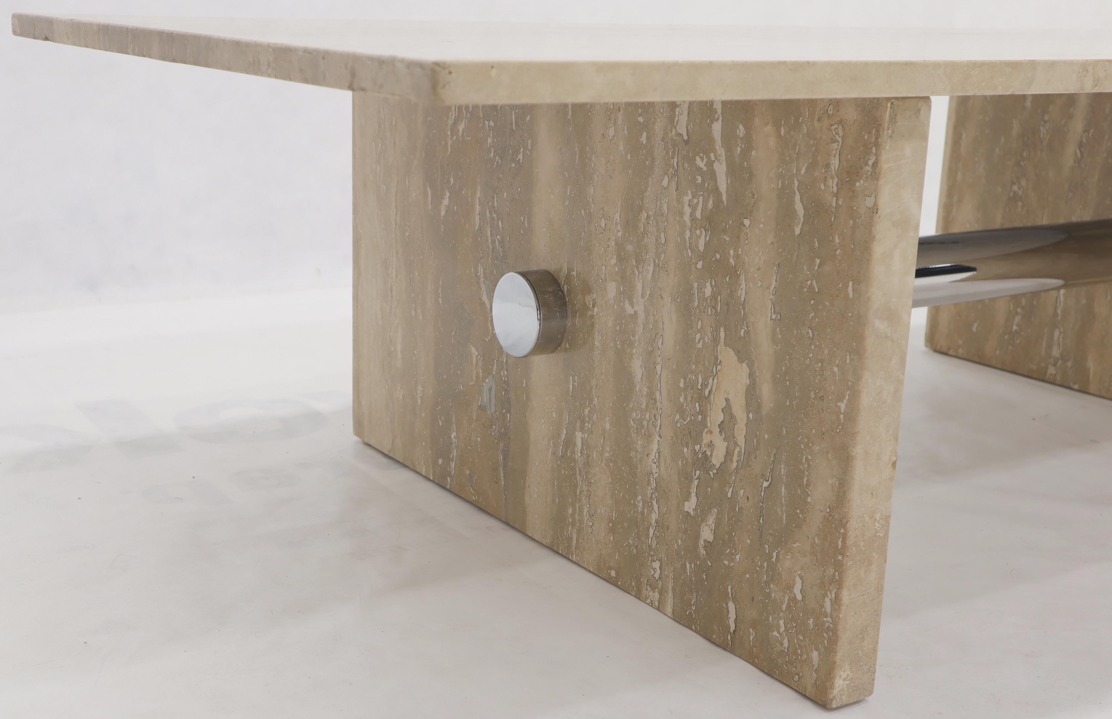 20th Century Large Rectangular Mid-Century Modern Travertine Coffee Table