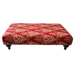 Large Rectangular Ottoman Table with Turned Legs