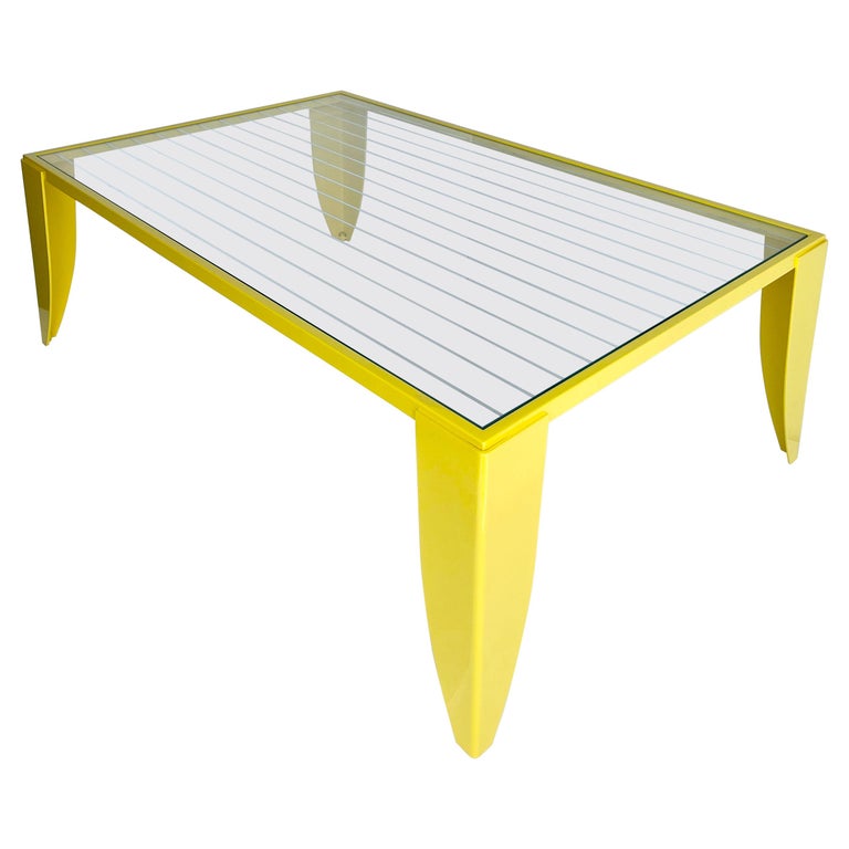 Large Rectangular Powder Coated Sunshine Yellow Cocktail Table, Italy ...