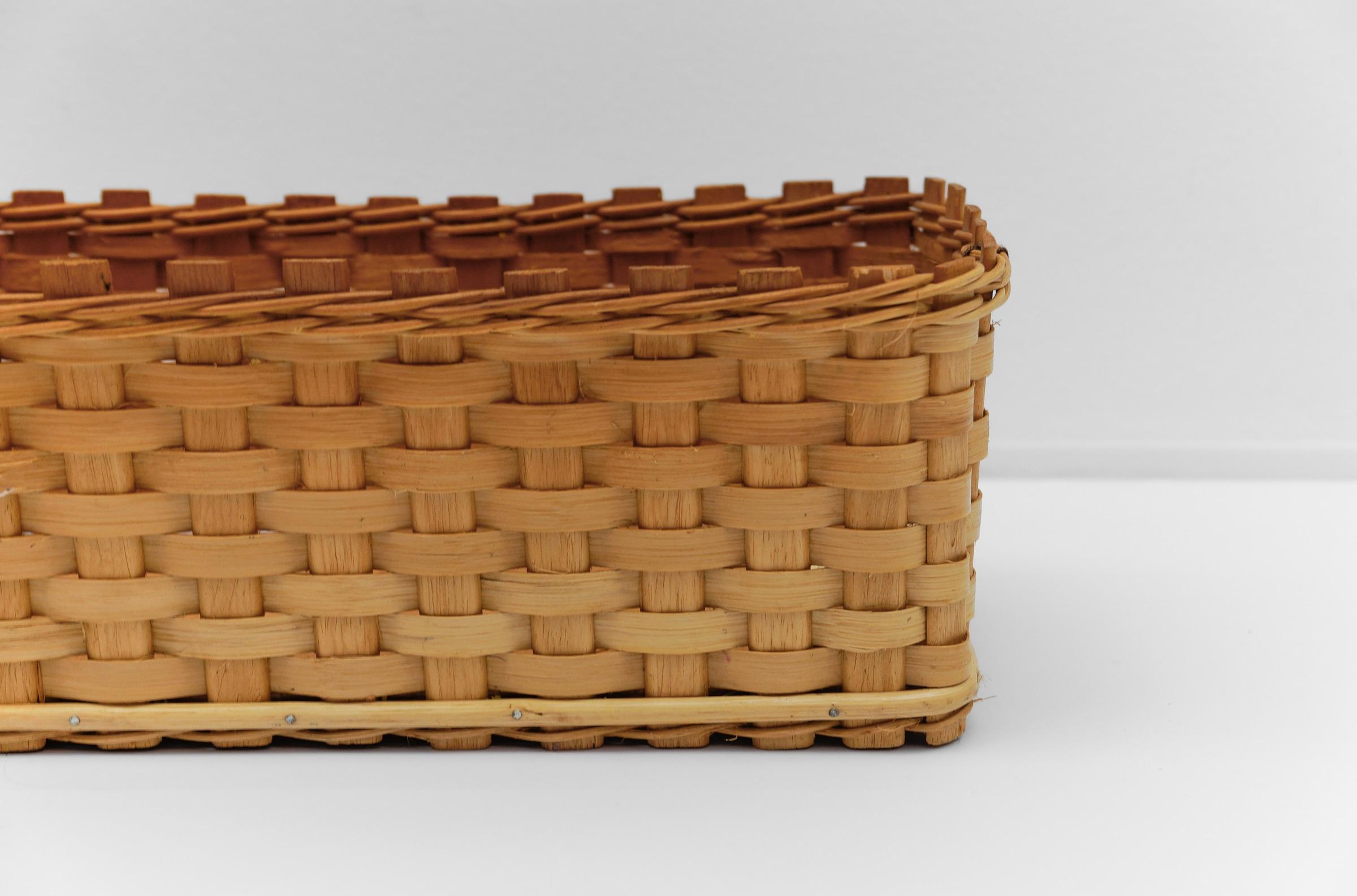 Large Rectangular Rattan and Wood Planter, Germany 1950s For Sale 2