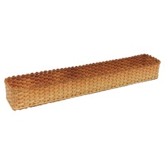 Gran jardinera rectangular de ratán y madera, Alemania Años 50