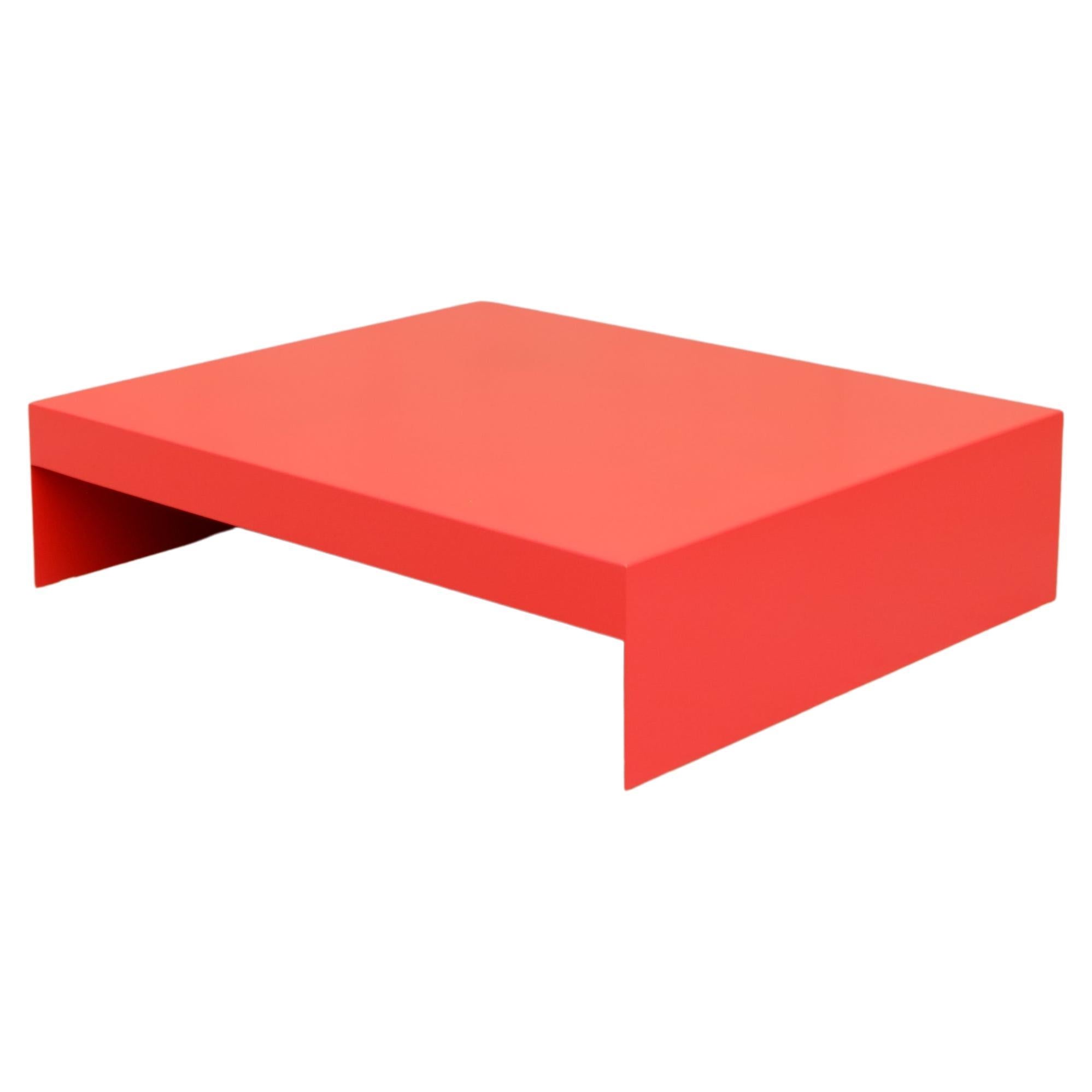 Großer rechteckiger roter Couchtisch in Einzelform aus Aluminium – anpassbar