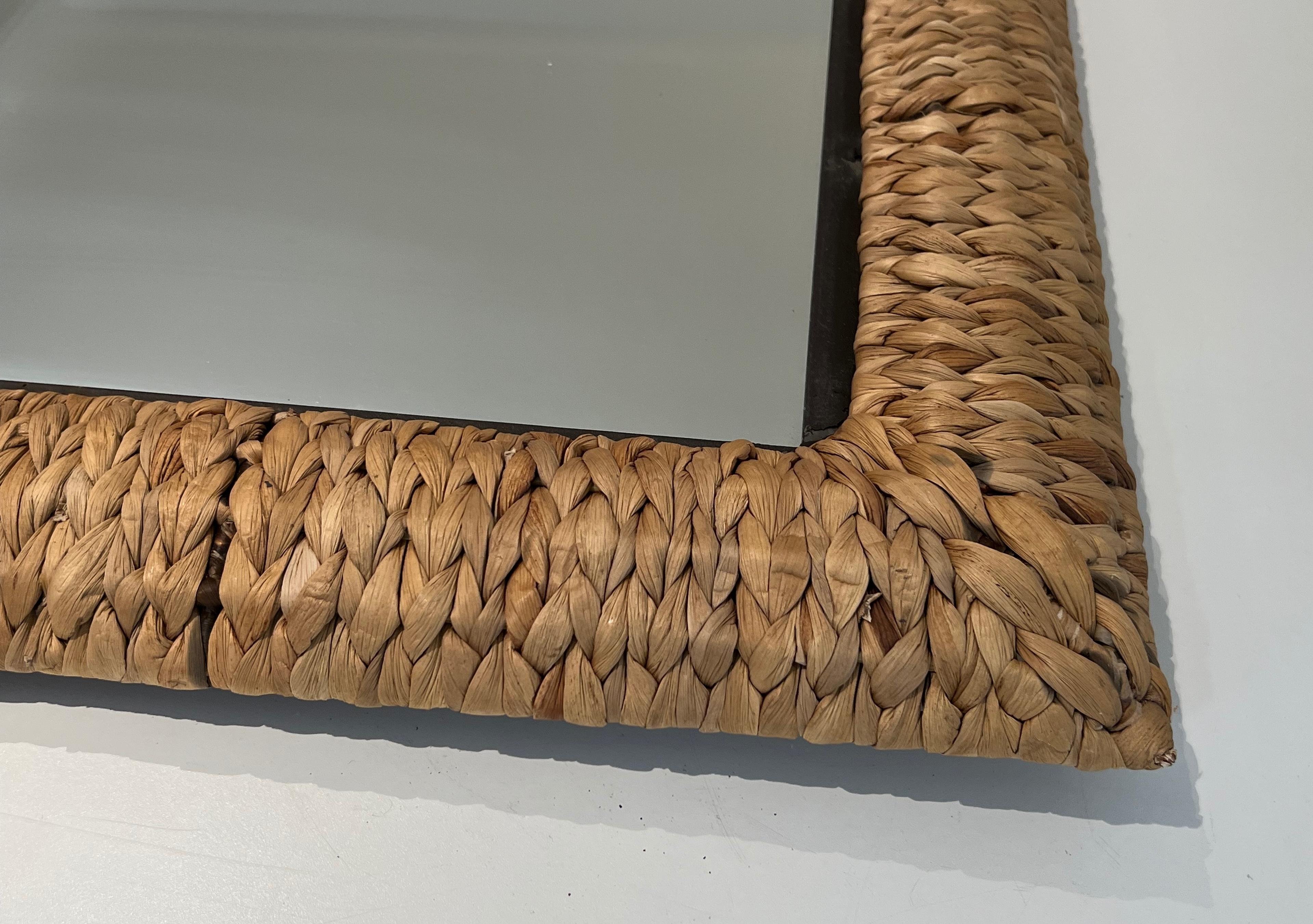 Large Rectangular Rope Mirror For Sale 4