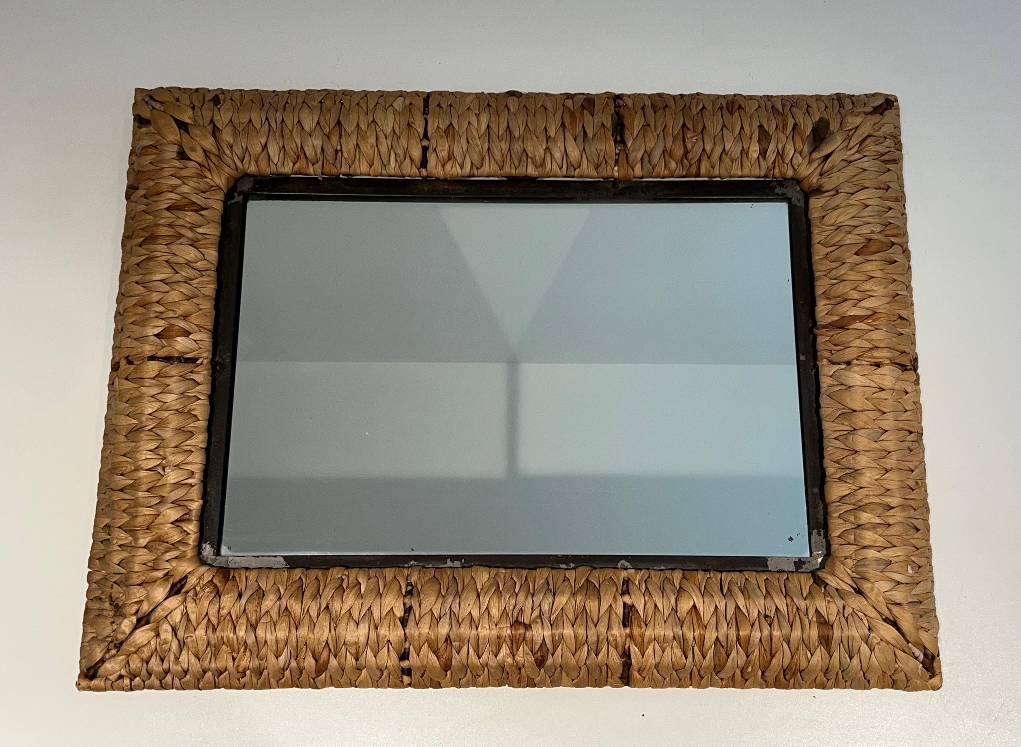 Large Rectangular Rope Mirror For Sale 5
