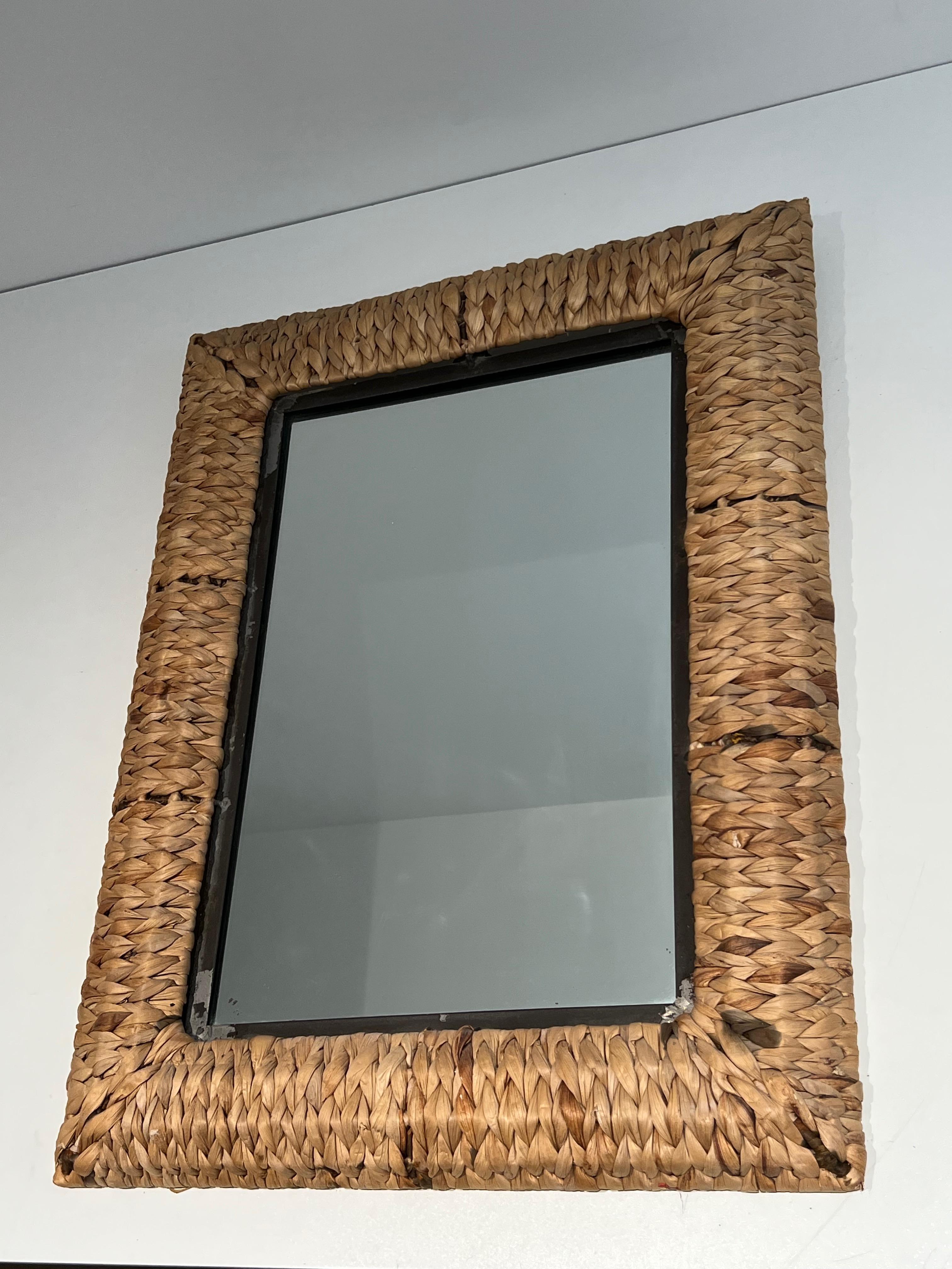 Large Rectangular Rope Mirror For Sale 6