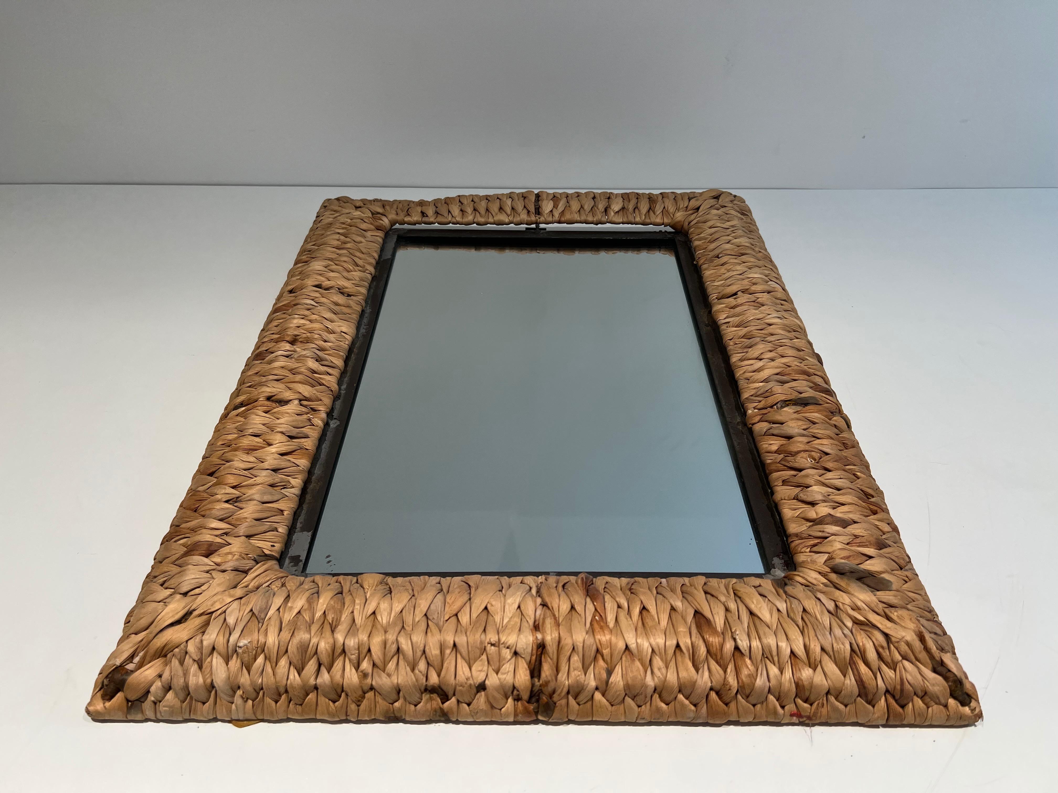 Late 20th Century Large Rectangular Rope Mirror For Sale