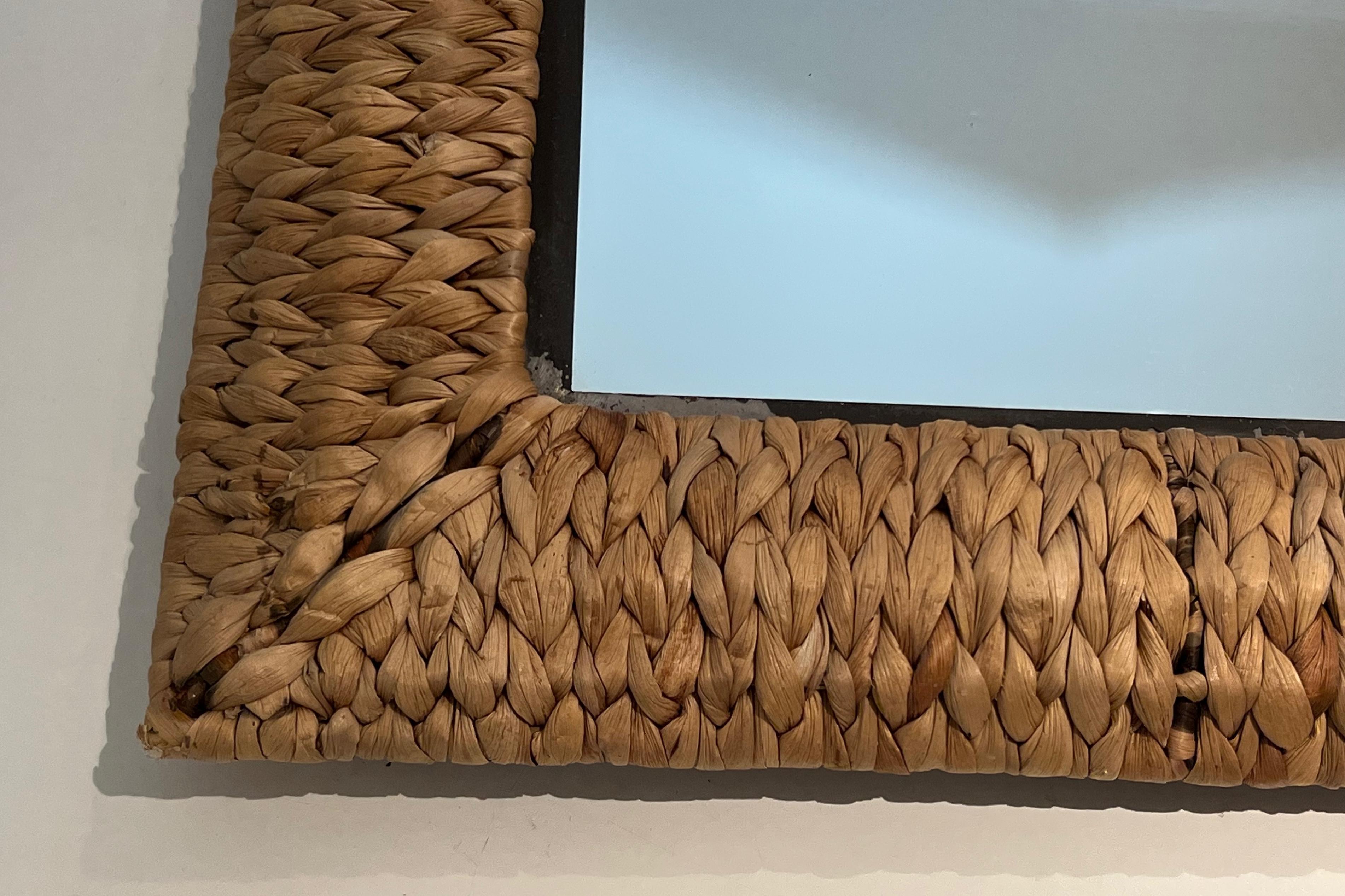 Large Rectangular Rope Mirror For Sale 2