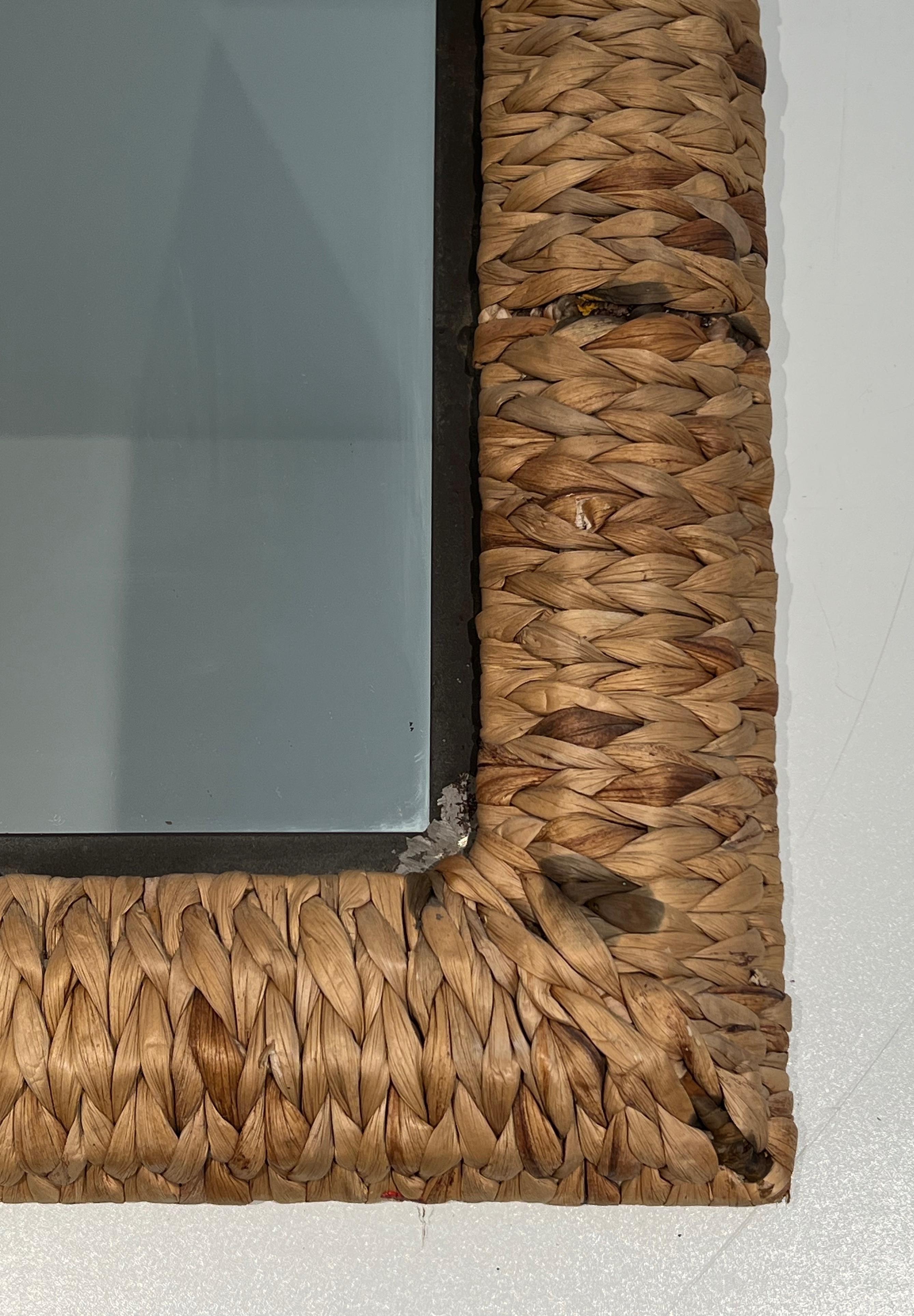 Large Rectangular Rope Mirror For Sale 3