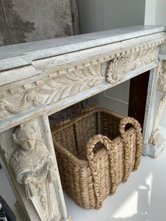 Grand panier rectangulaire à joncs