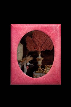 Large Rectangular Shagreen Frame with Oval glass