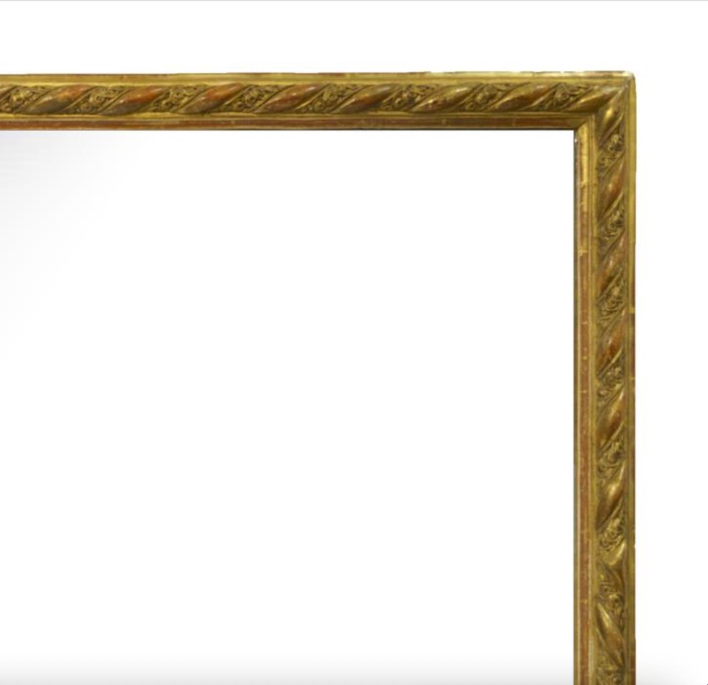 Large Rectangular Shape Continental Giltwood Frame Wall Mirror For Sale 2