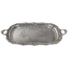 Large Rectangular Sheffield Serving Tray with Handles