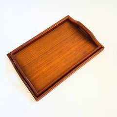 Large Rectangular Teak Nesting Trays - Set of 2