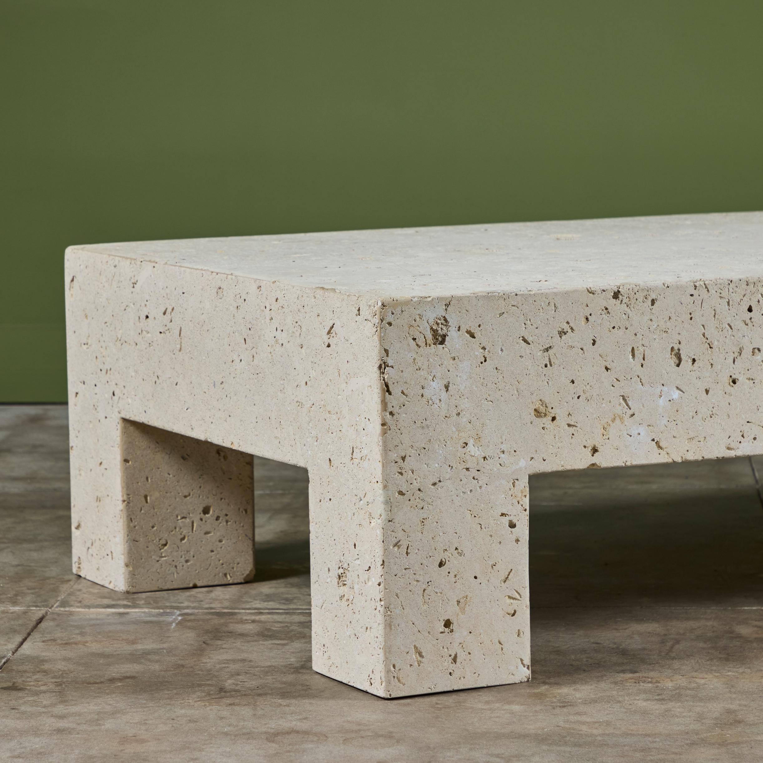 Grande table basse rectangulaire Texas Cordova Shellstone en vente 5