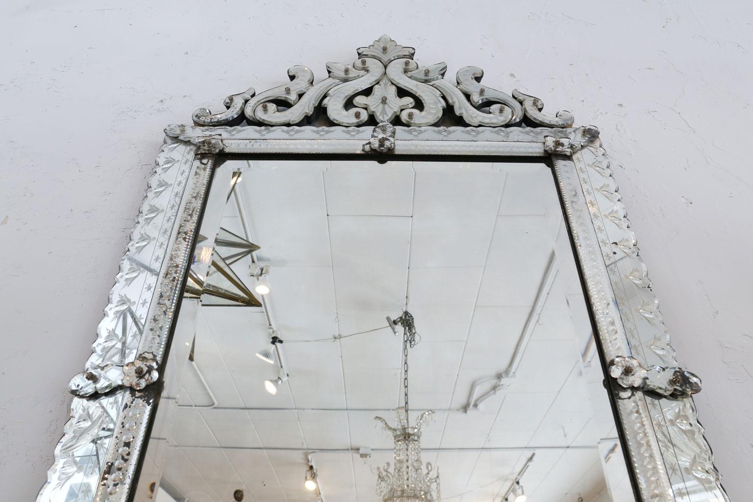 Neoclassical Large Rectangular Venetian Mirror