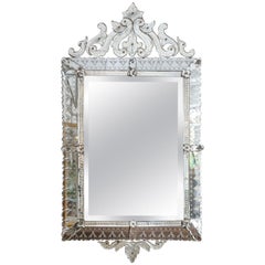 Antique Large Rectangular Venetian Mirror