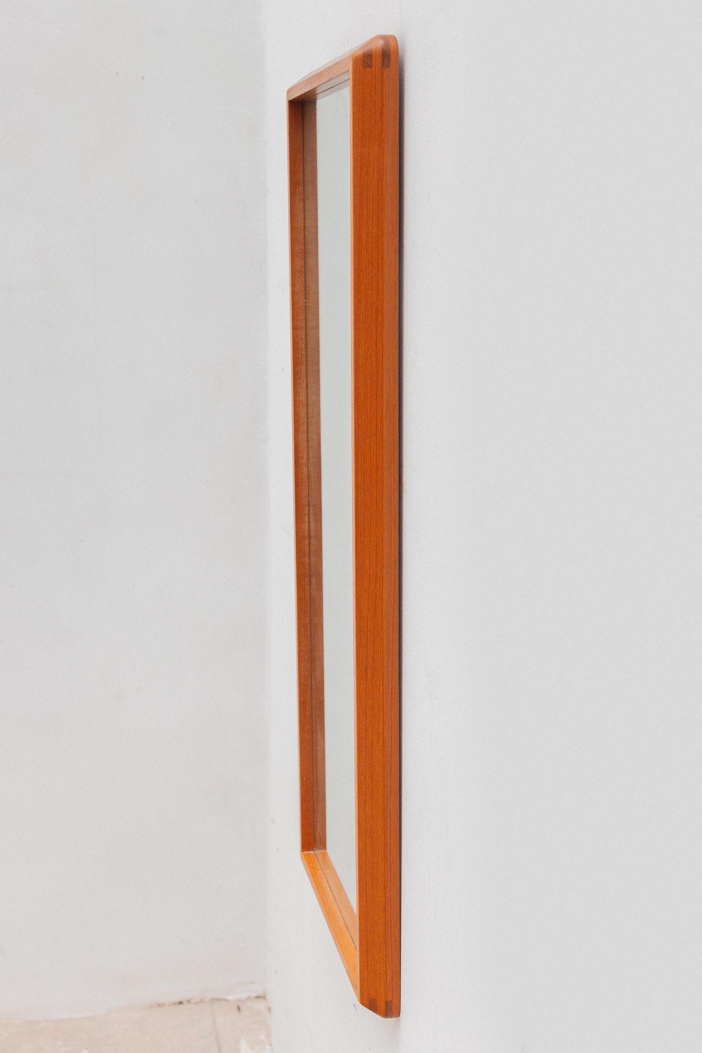 Danish Large Rectangular Wall Mirror by Kai Kristiansen for Aksel Kjersgaard, 1960s For Sale