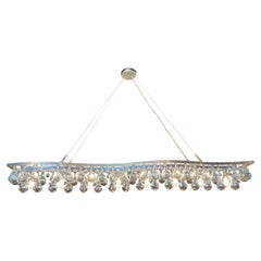 Large Rectangular Wave Glass Balls Chandelier