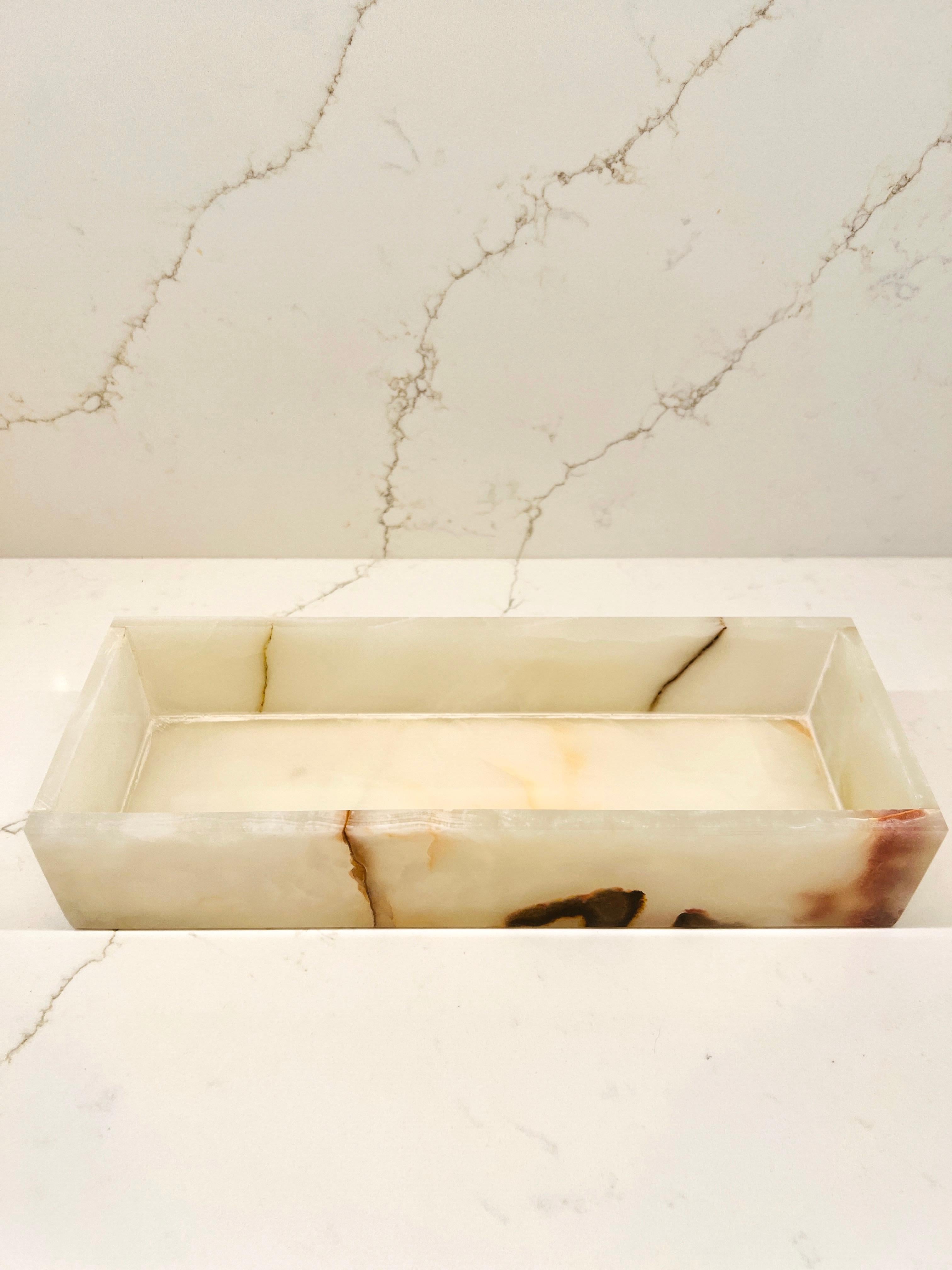 Large Rectangular White Onyx Box 3