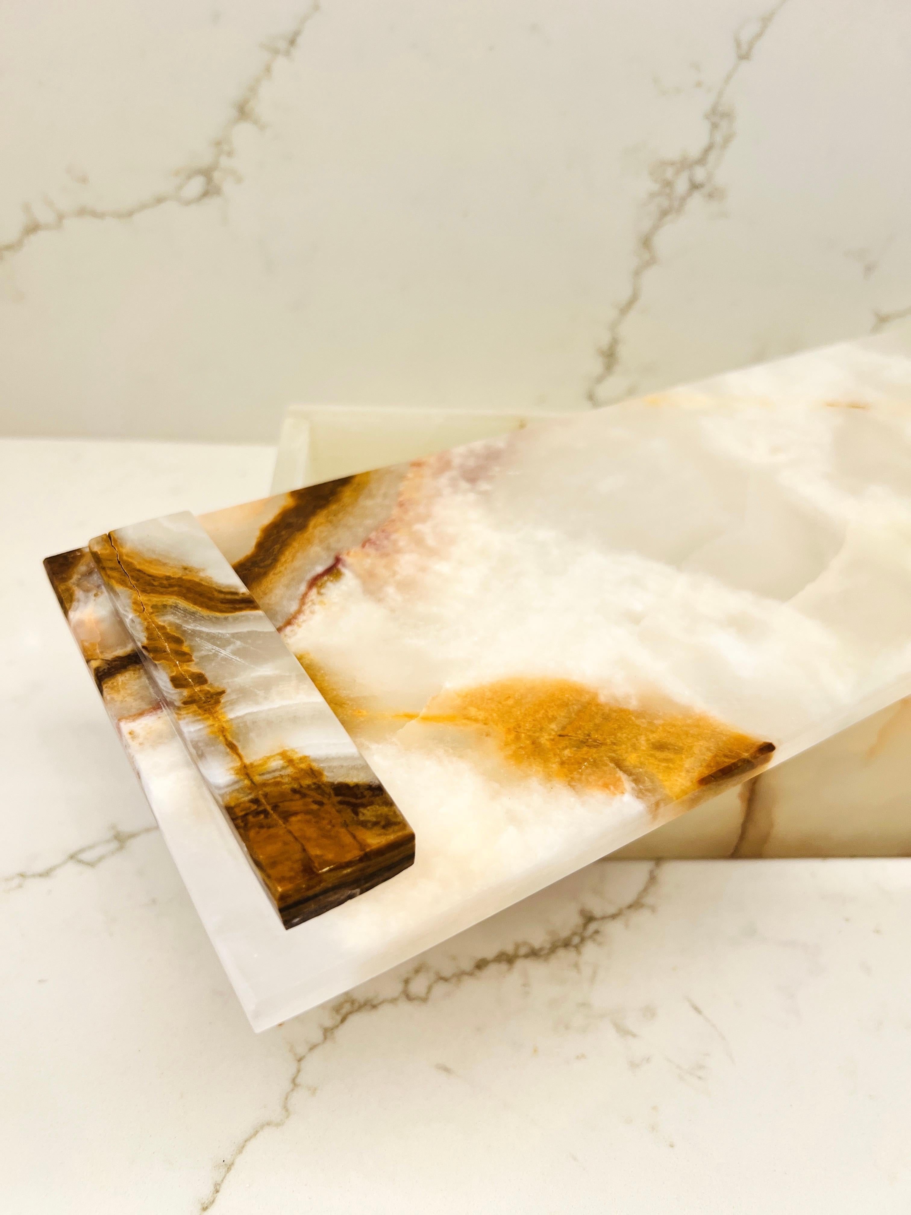 Large Rectangular White Onyx Box 2