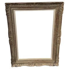 Large Rectangular Wood Painted Gilt Art Frame