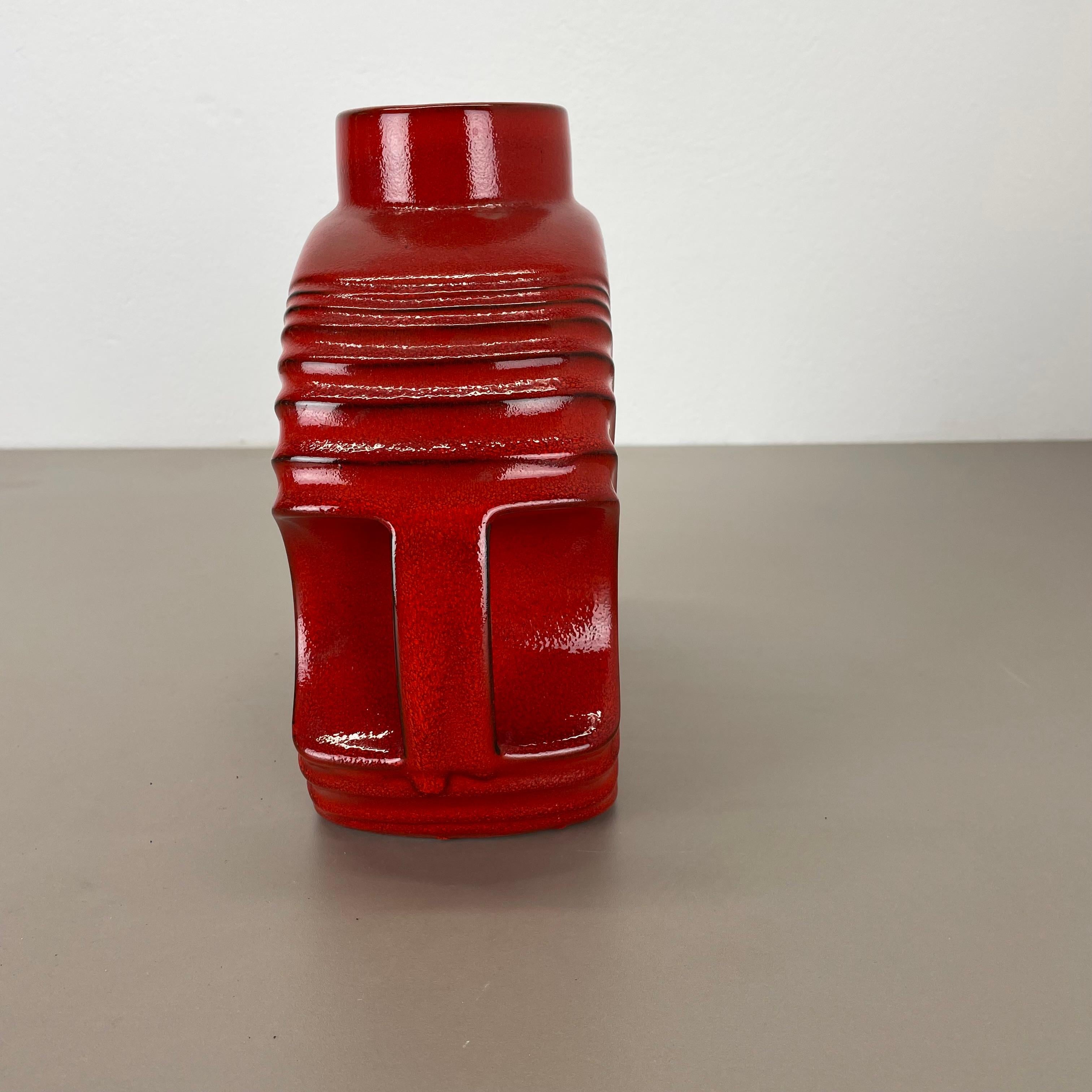 Large red abstract vase object by Cari Zalloni for Steuler, Germany, 1970s For Sale 5