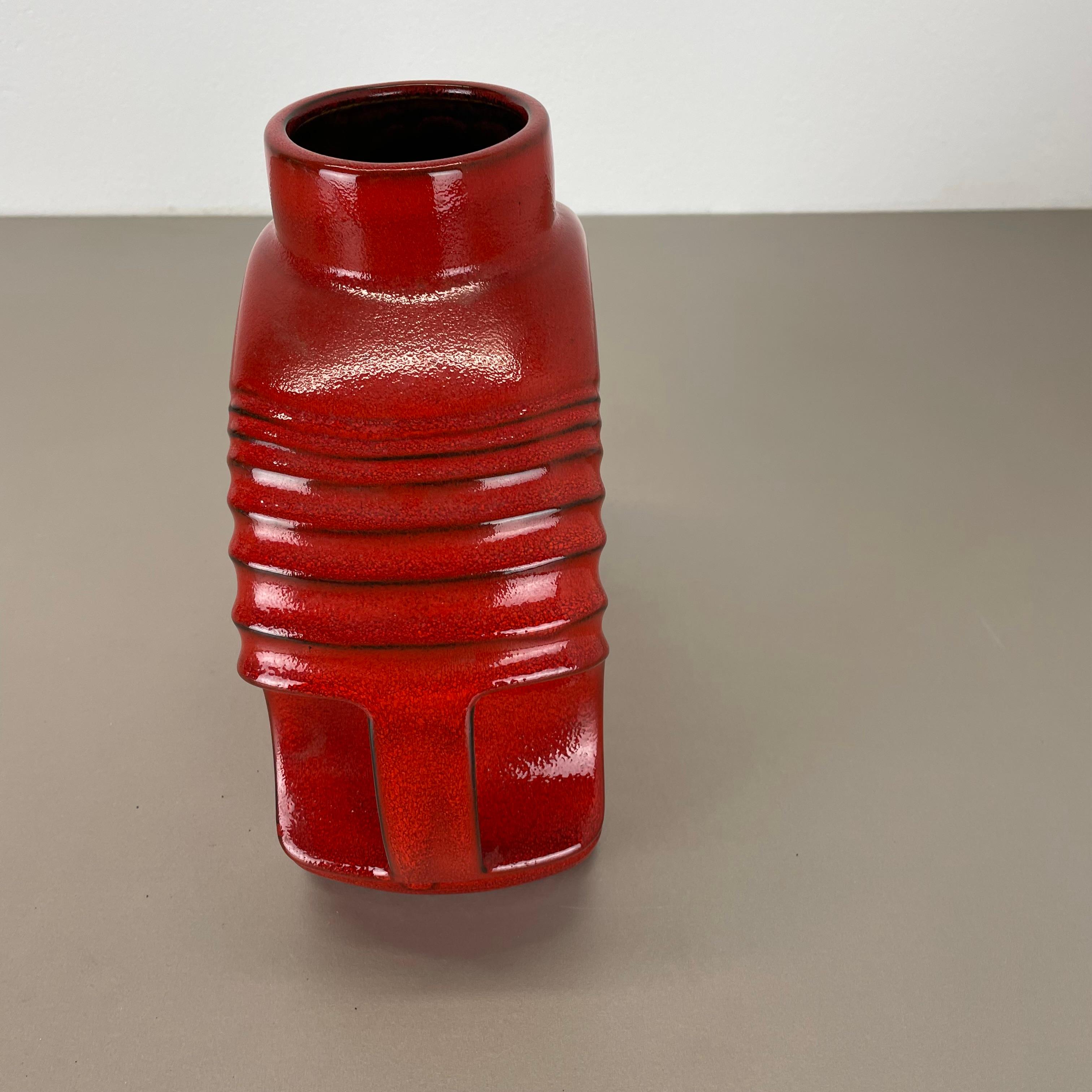 Large red abstract vase object by Cari Zalloni for Steuler, Germany, 1970s For Sale 6
