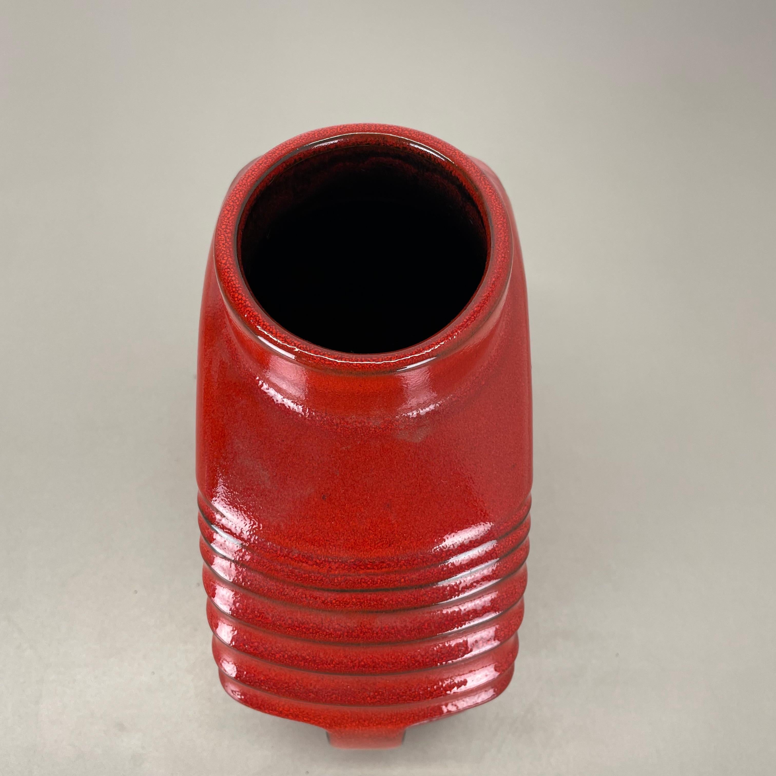 Large red abstract vase object by Cari Zalloni for Steuler, Germany, 1970s For Sale 8