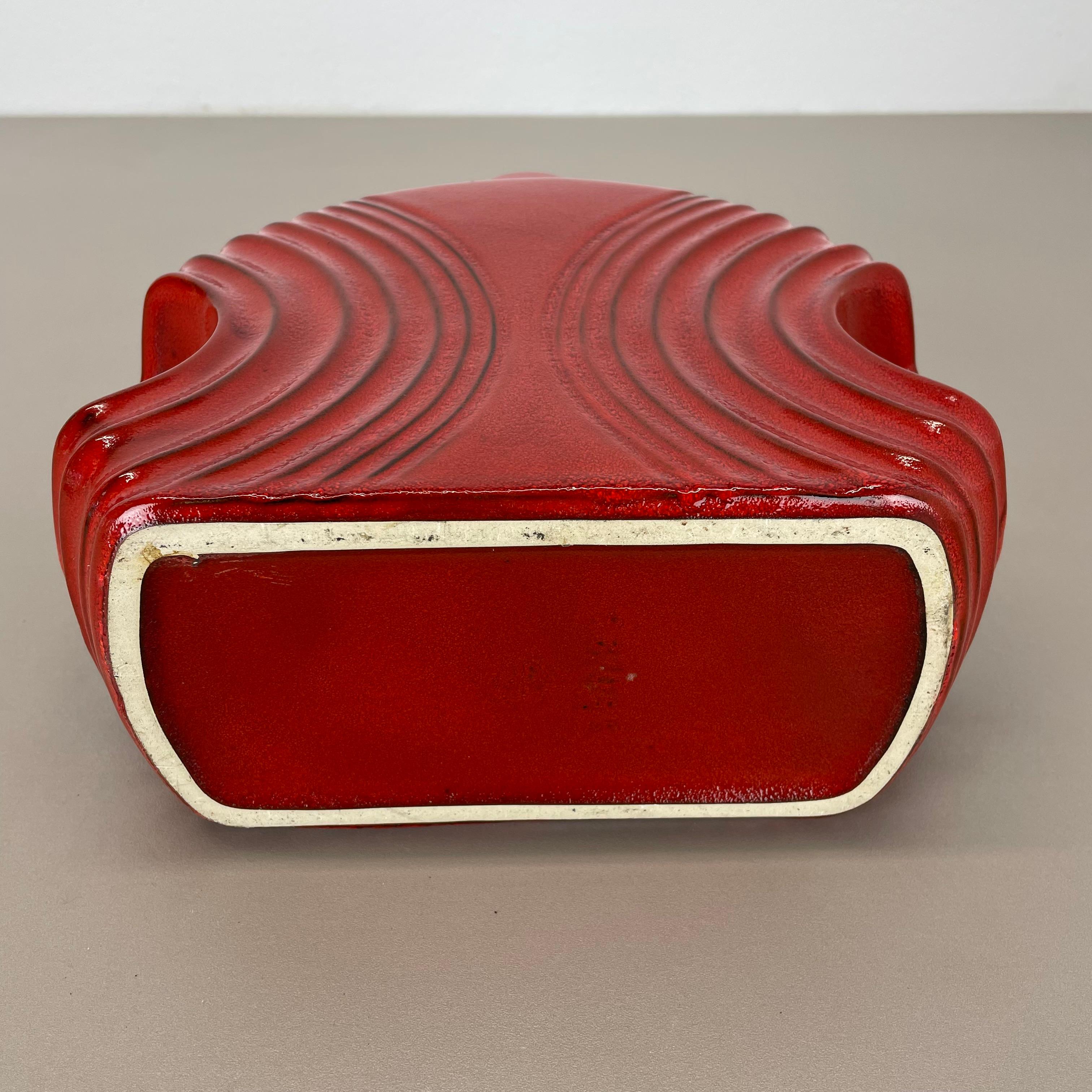Large red abstract vase object by Cari Zalloni for Steuler, Germany, 1970s For Sale 7