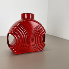 Large red abstract vase object by Cari Zalloni for Steuler, Germany, 1970s
