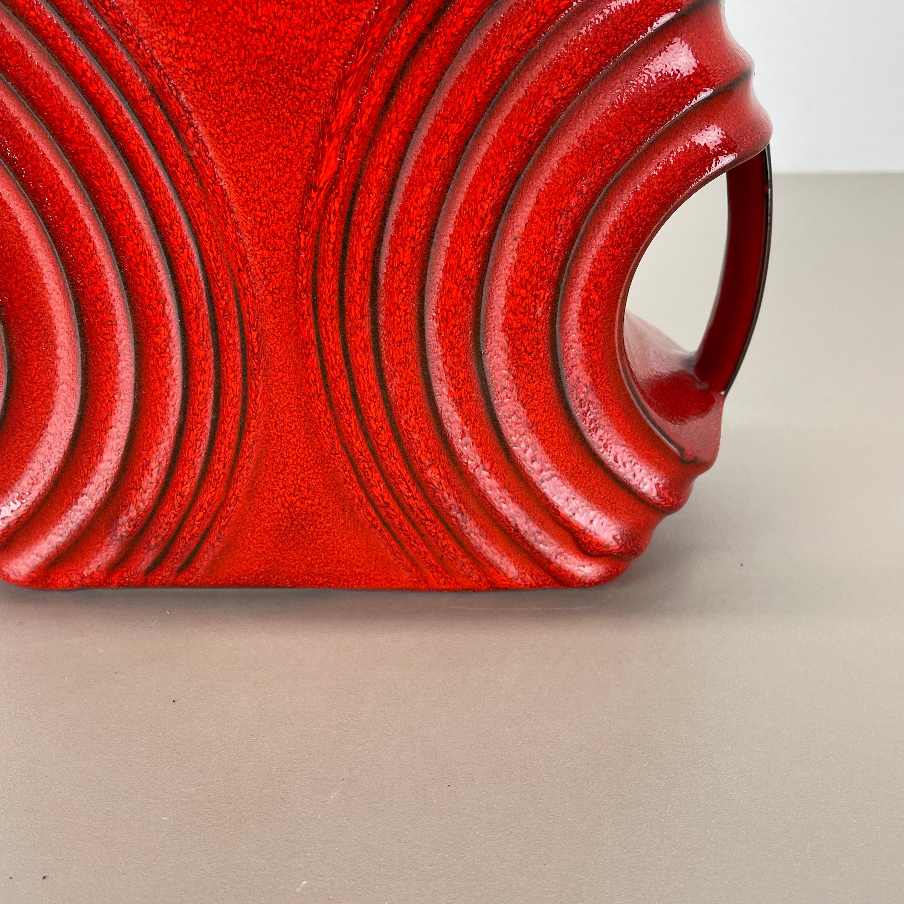 Mid-Century Modern Large red abstract vase object by Cari Zalloni for Steuler, Germany, 1970s For Sale