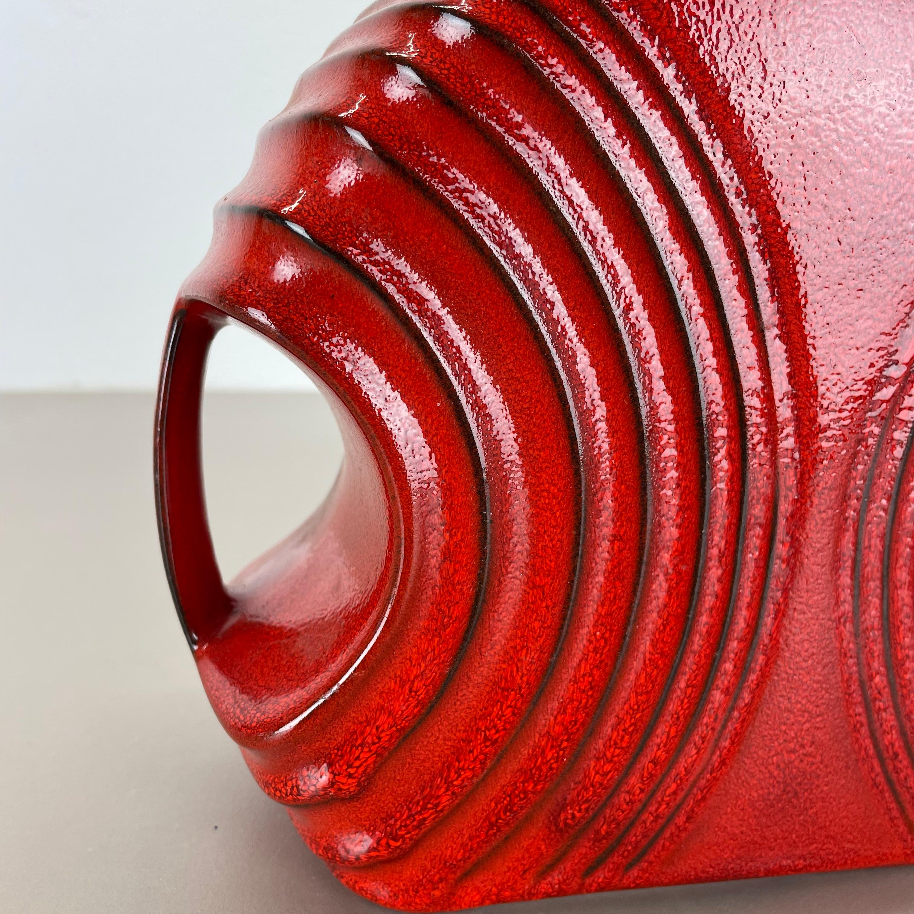 20th Century Large red abstract vase object by Cari Zalloni for Steuler, Germany, 1970s For Sale