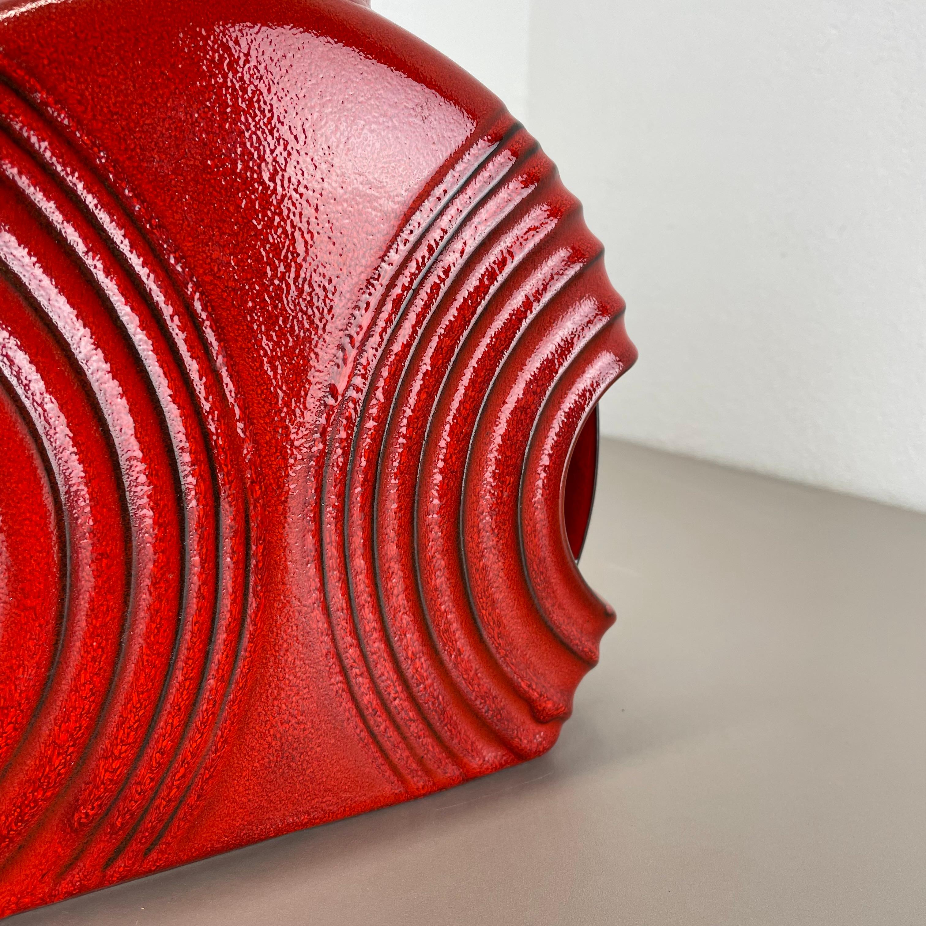 Large red abstract vase object by Cari Zalloni for Steuler, Germany, 1970s For Sale 2