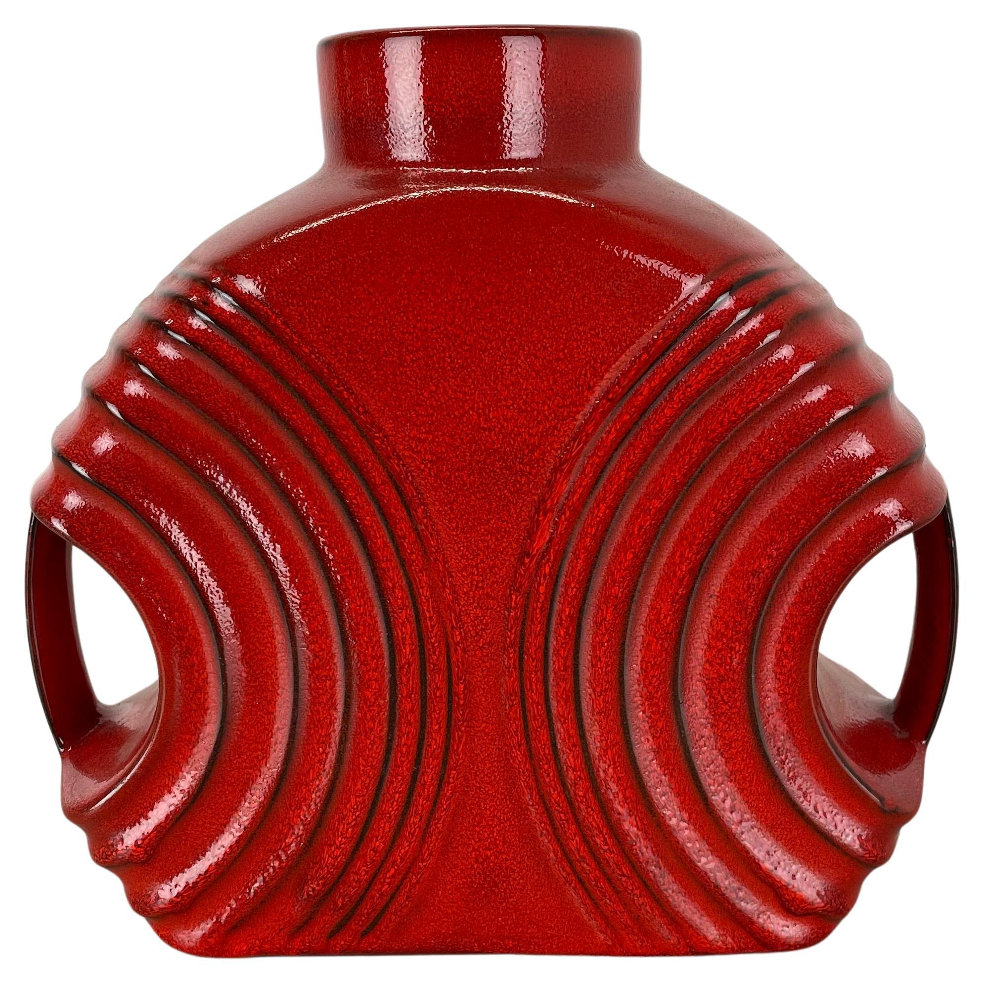 Large red abstract vase object by Cari Zalloni for Steuler, Germany, 1970s For Sale