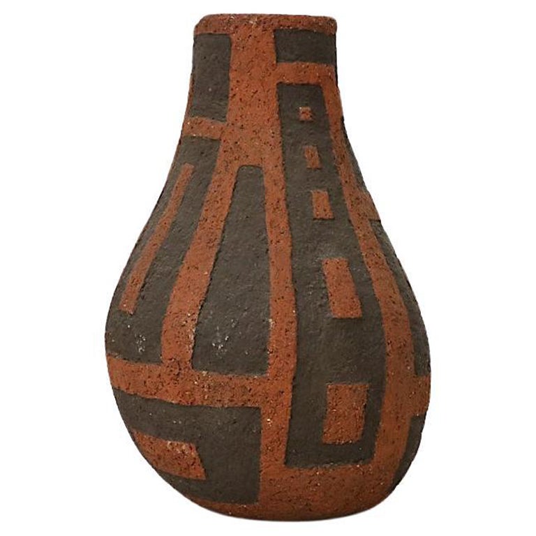 Large Red and Brown Carstens Tönniehof Ceramic Vase by Heukeroth & Siery