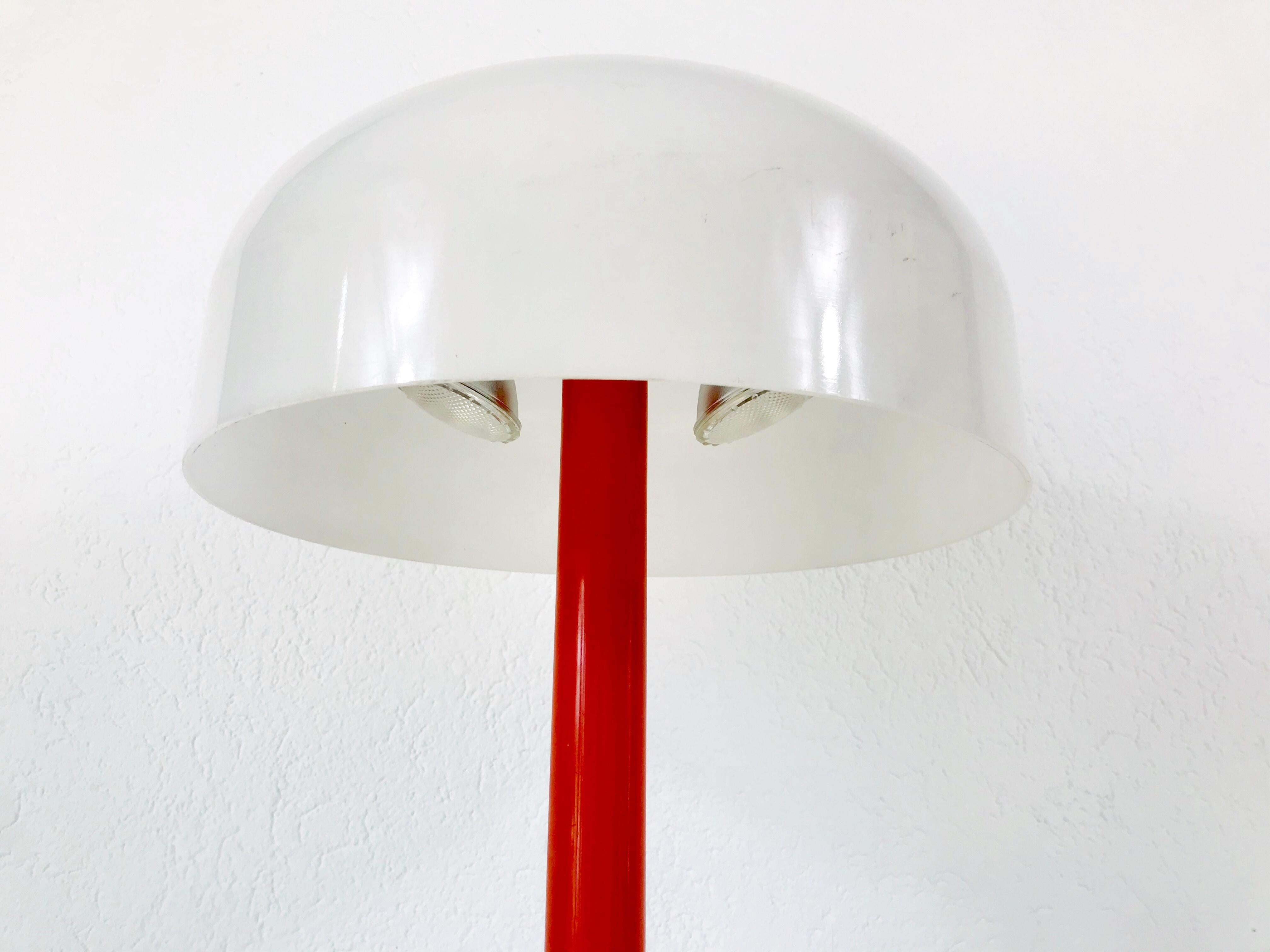 Minimalist Large Red and White Mushroom Table Lamp, 1970s