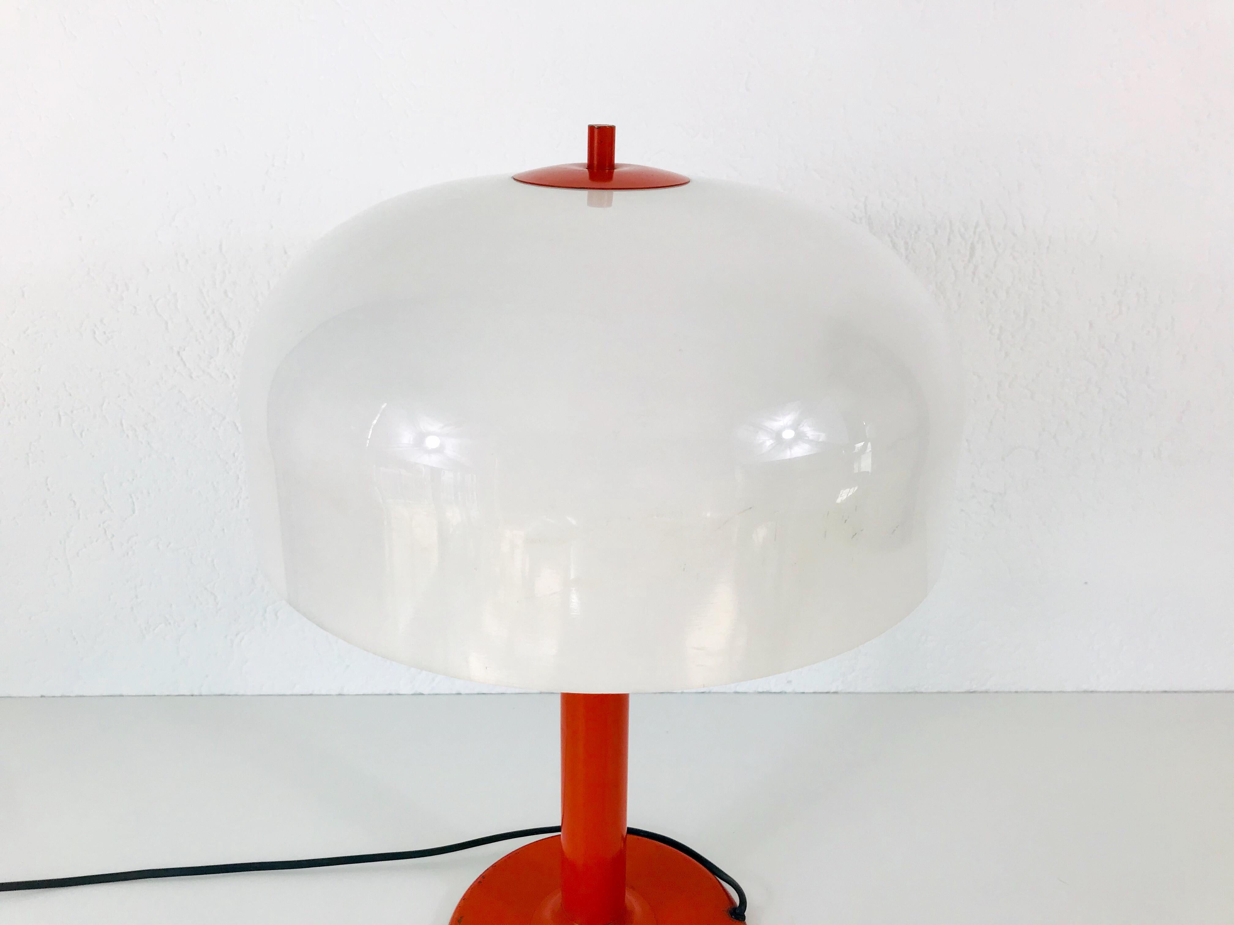 Late 20th Century Large Red and White Mushroom Table Lamp, 1970s