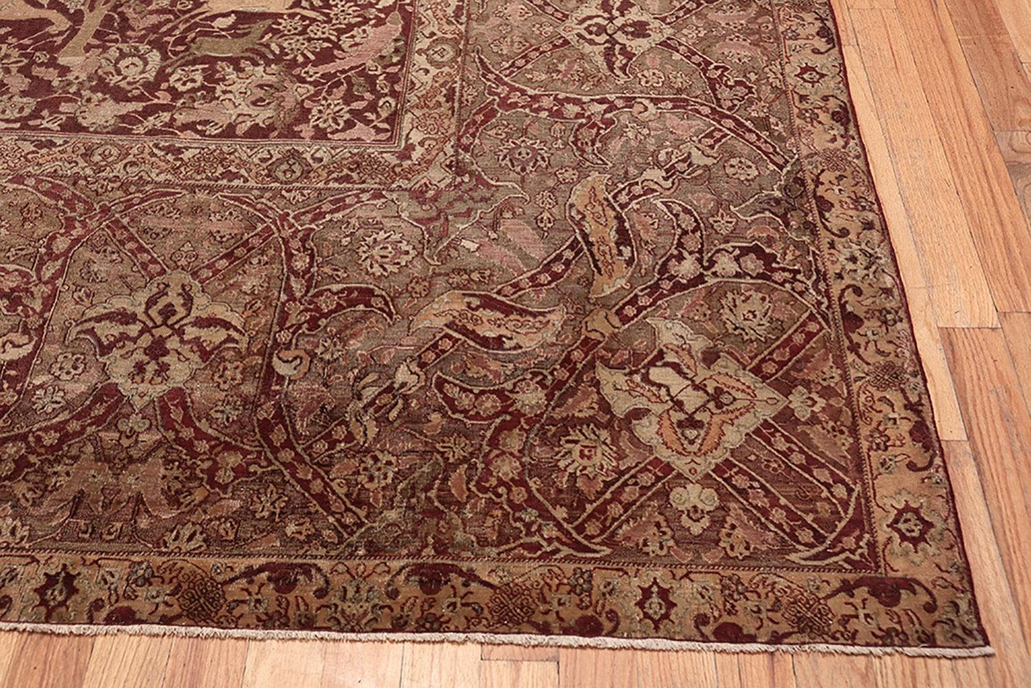 Hand-Knotted Antique Indian Agra Rug. Size: 11 ft 6 in x 16 ft 9 in For Sale