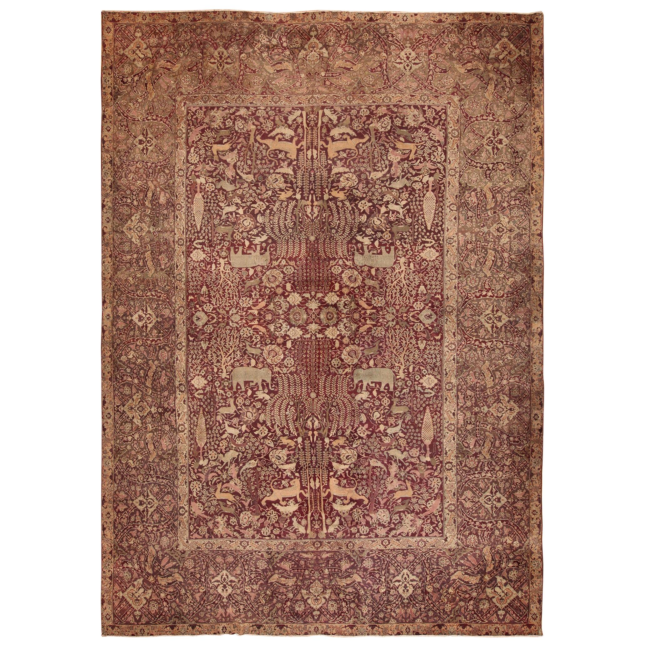 Antique Indian Agra Rug. Size: 11 ft 6 in x 16 ft 9 in