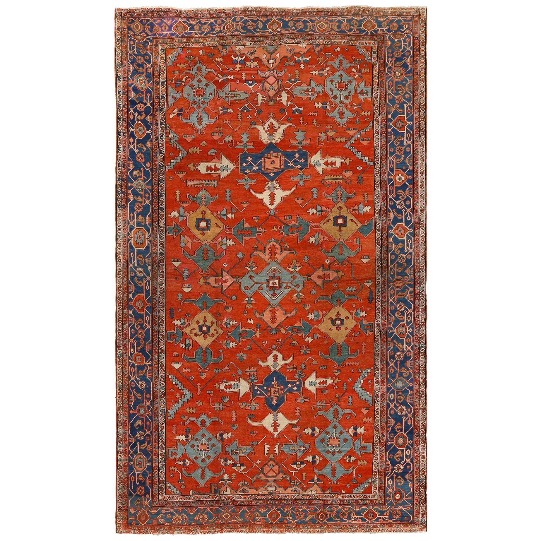 Nazmiyal Collection Antique Serapi Persian Rug. Size: 11 ft 2 in x 19 ft 2 in 