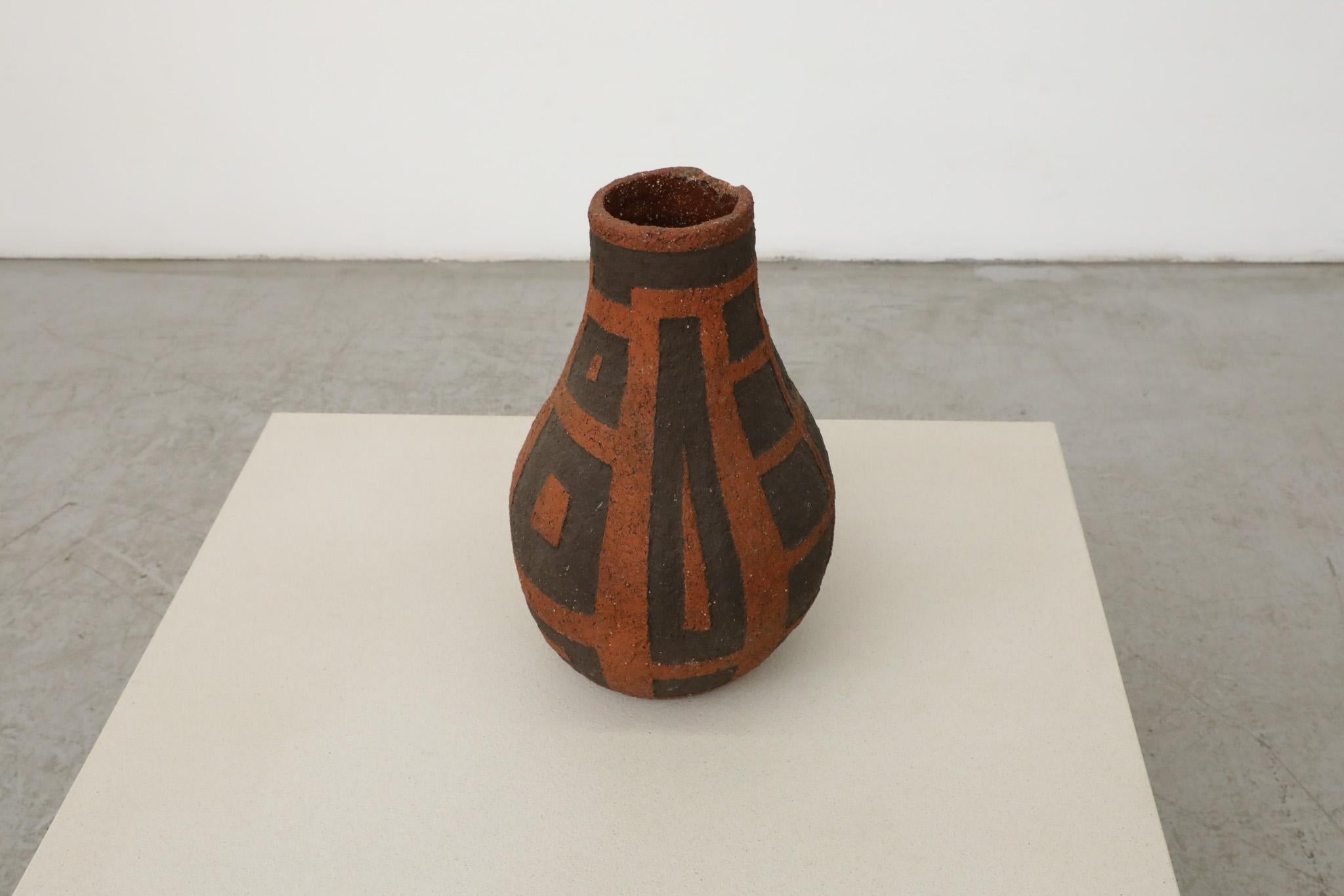 Large Red & Brown Ceramic Carstens Tönniehof Vase by Heukeroth & Siery In Good Condition For Sale In Los Angeles, CA