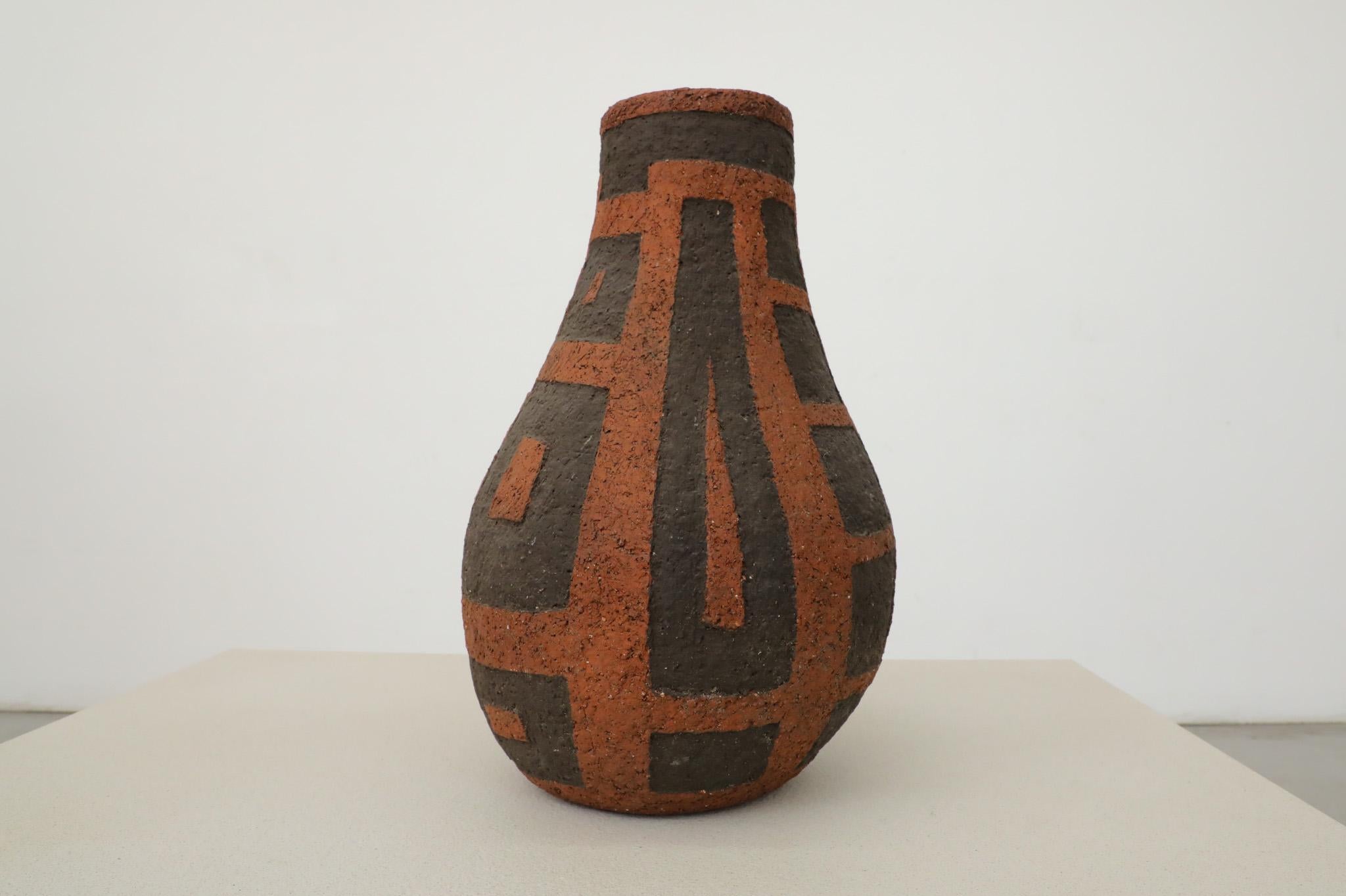 Large Red & Brown Ceramic Carstens Tönniehof Vase by Heukeroth & Siery For Sale 1
