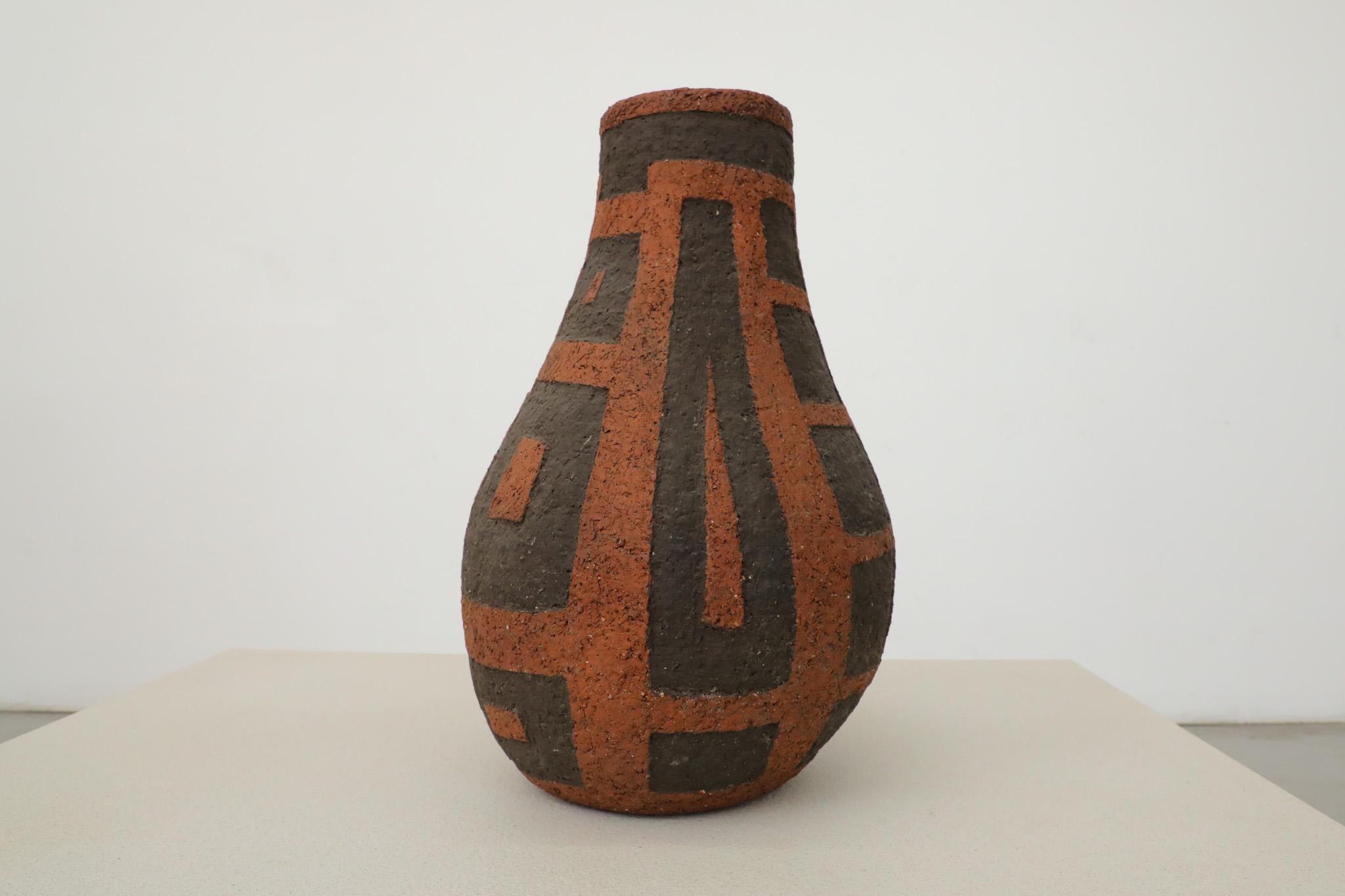 Mid-20th Century Large Red and Brown Carstens Tönniehof Ceramic Vase by Heukeroth & Siery