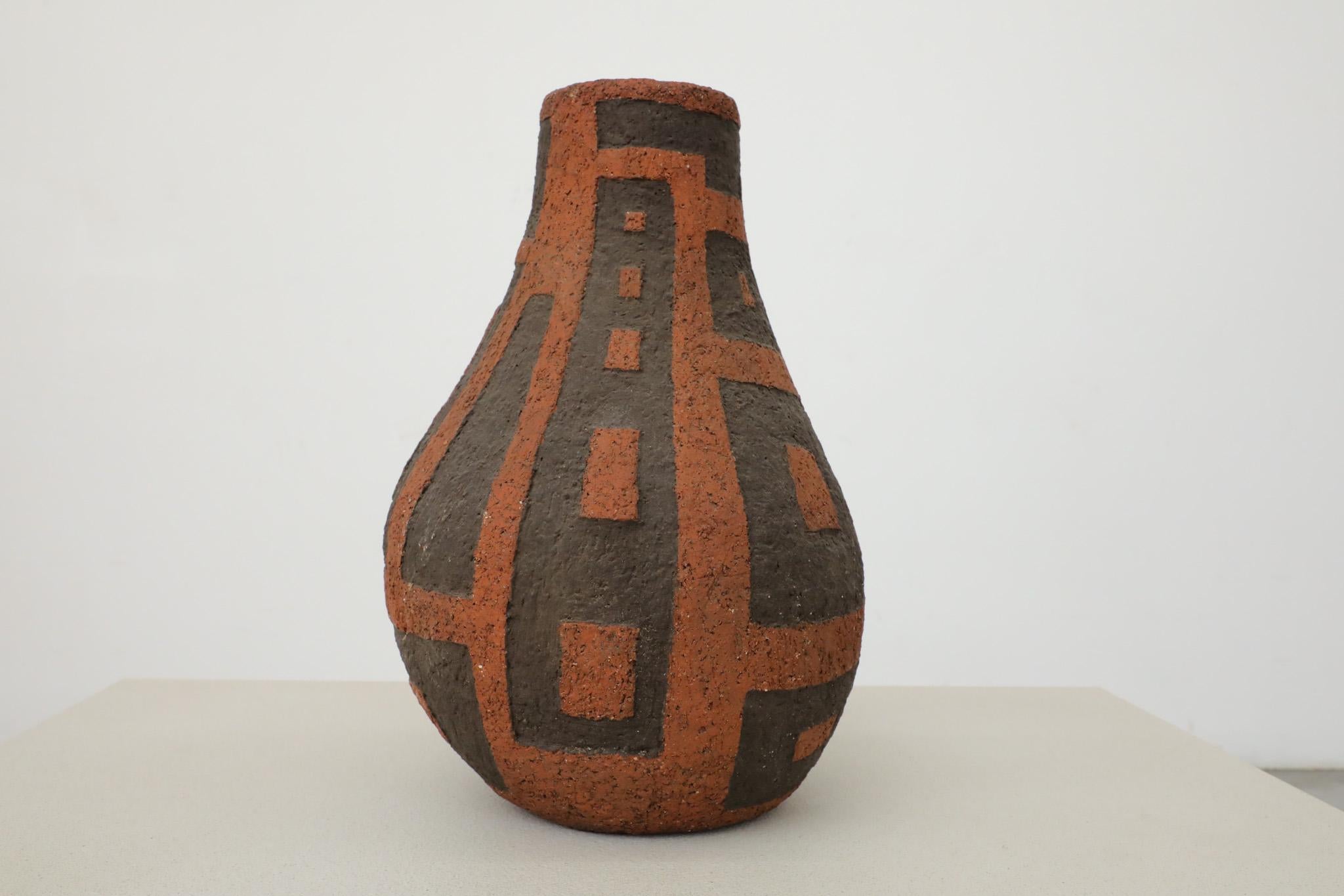 Large Red & Brown Ceramic Carstens Tönniehof Vase by Heukeroth & Siery For Sale 2