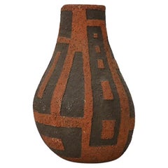 Vintage Large Red & Brown Ceramic Carstens Tönniehof Vase by Heukeroth & Siery