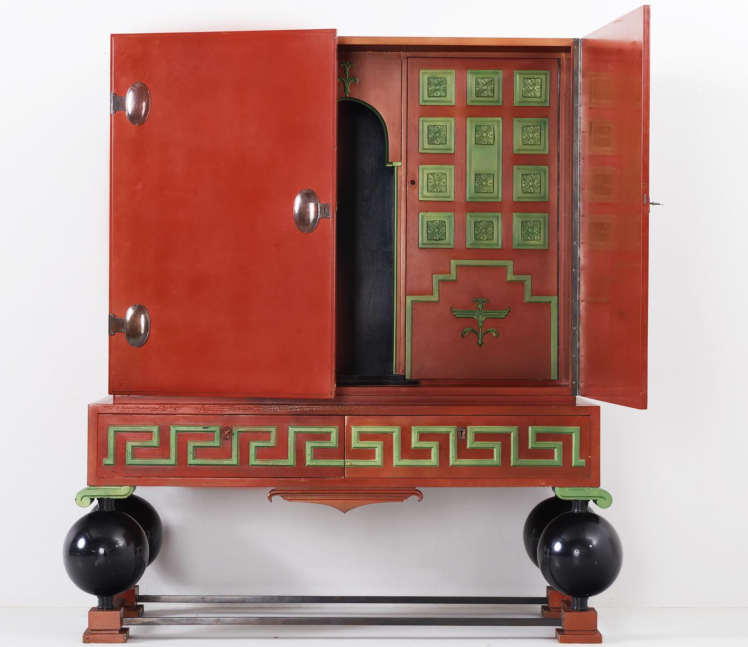 Mid-20th Century Large Red Cabinet by Paul Boberg