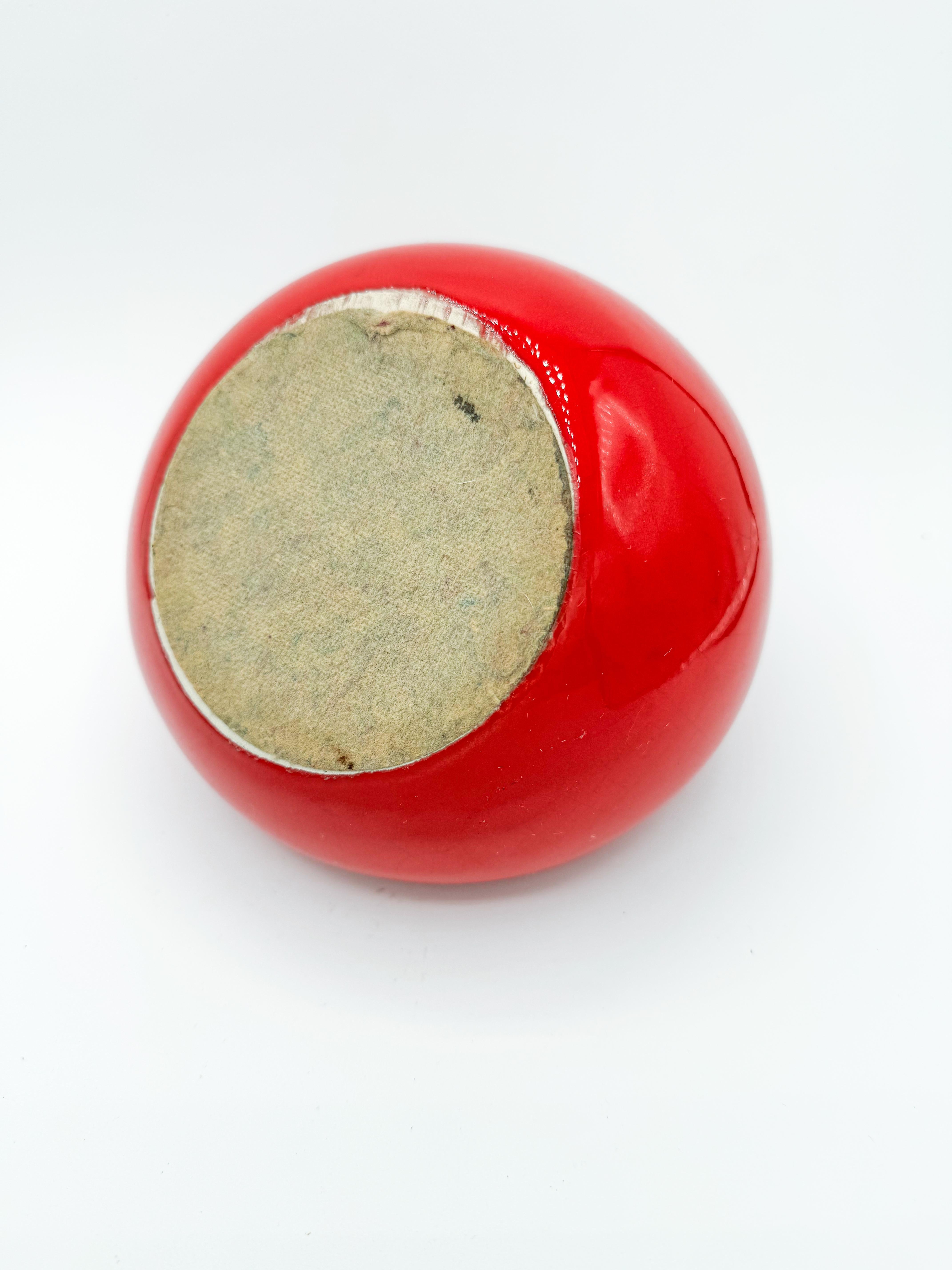 Late 20th Century Large Red Ceramic Mid Century Modern Orb Sphere Ashtray Maurice Chalvignac